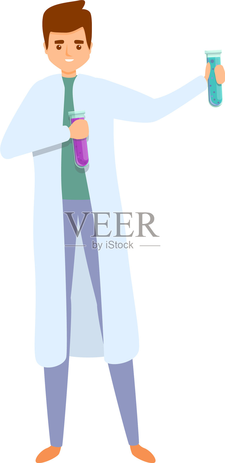实验室科学家实验图标卡通风格设计元素图片