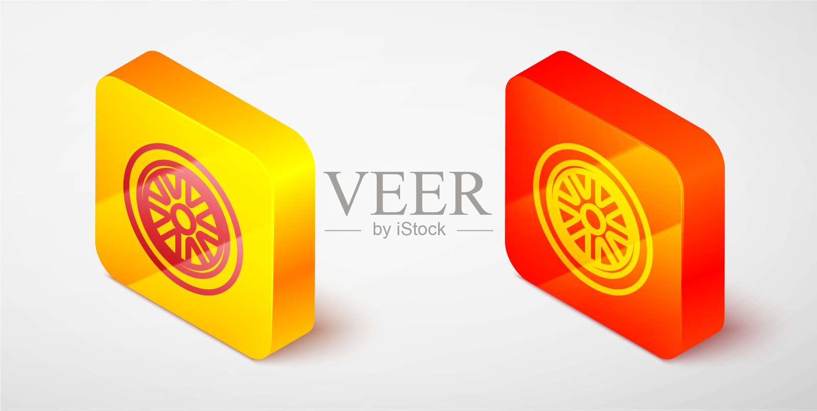 等距线汽车车轮图标孤立在灰色图标素材