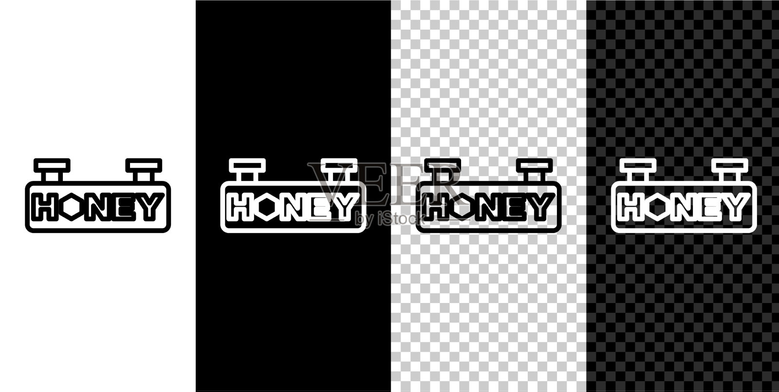 设线悬挂标志与蜂窝隔离图标素材