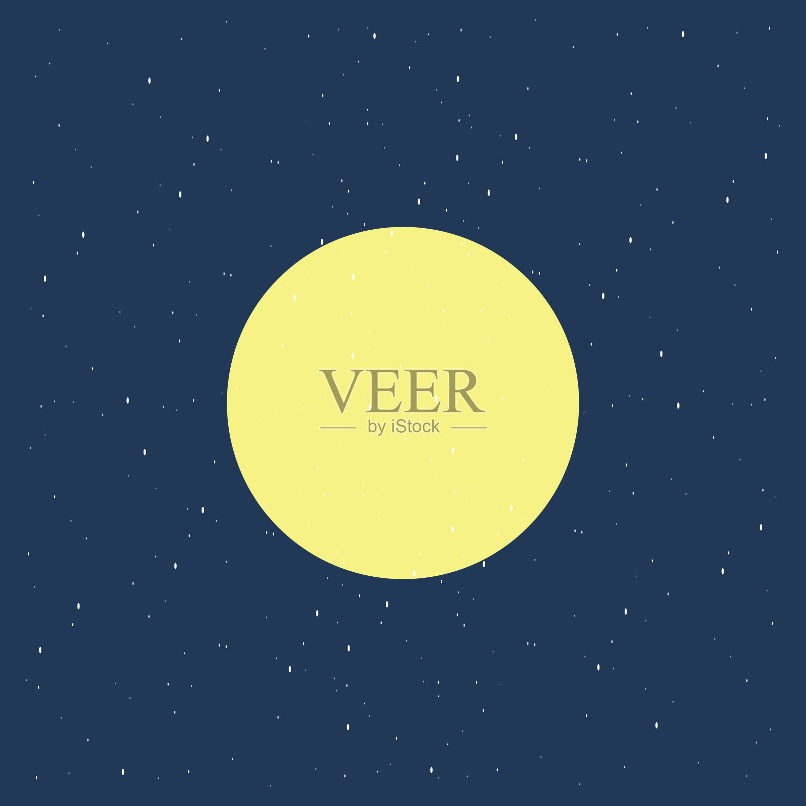 夜之夜概念月亮图标平面风格插画图片素材