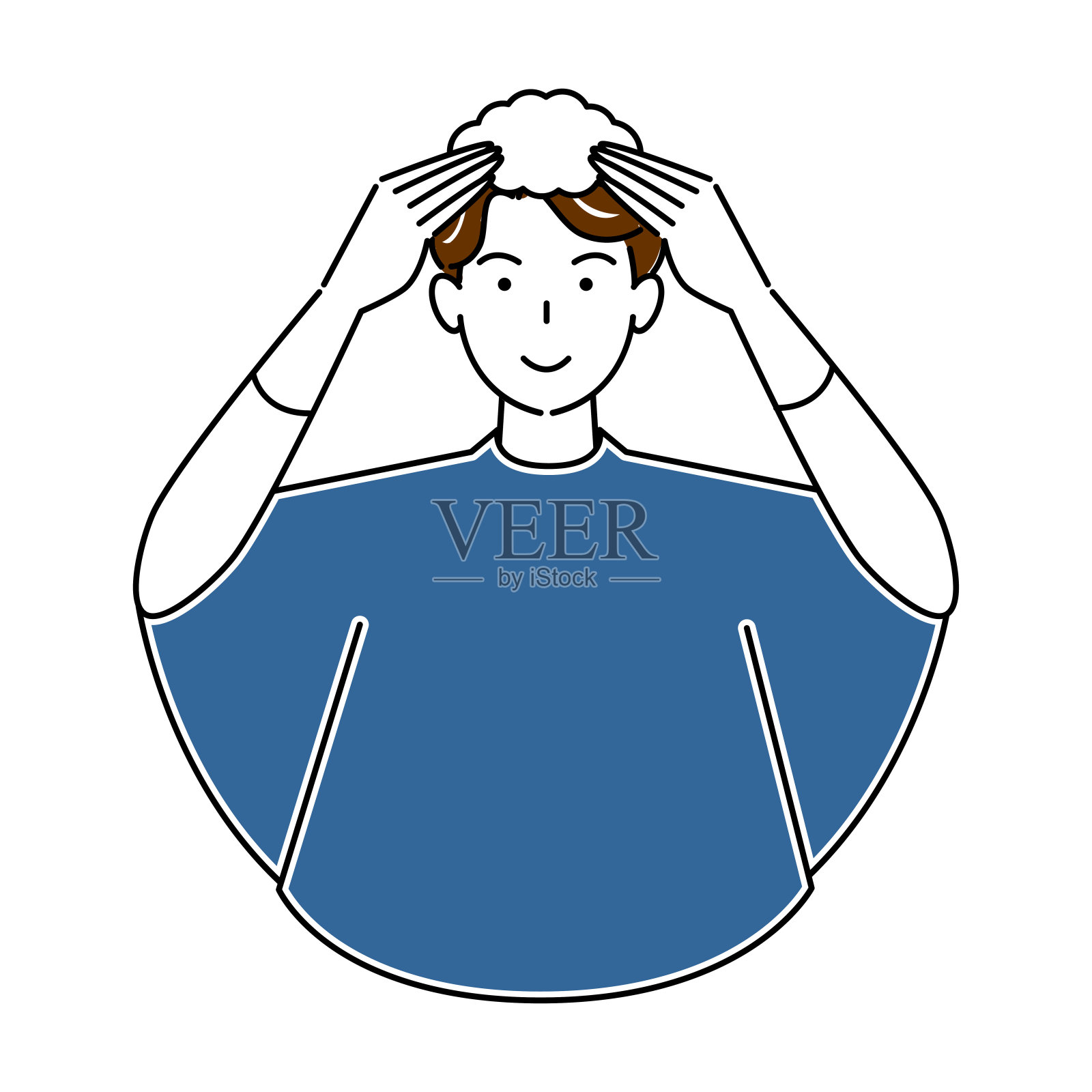 男士泡沫染发剂插画图片素材