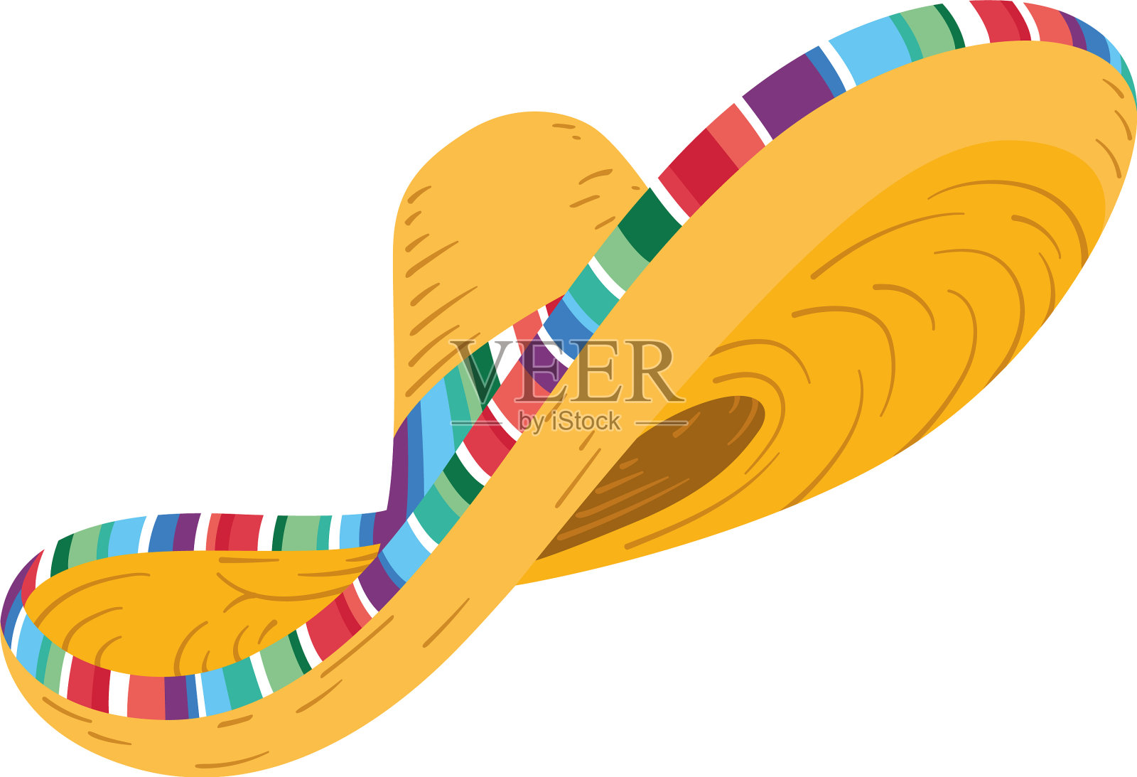 孤立的传统墨西哥帽插画图片素材