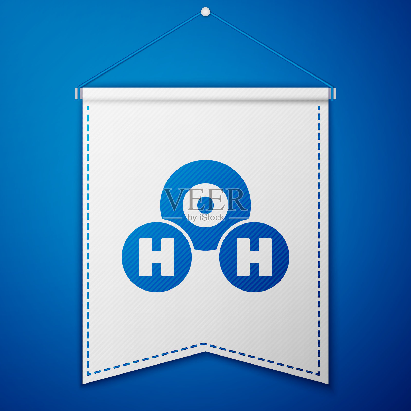 蓝色的水滴化学式为h2o形插画图片素材