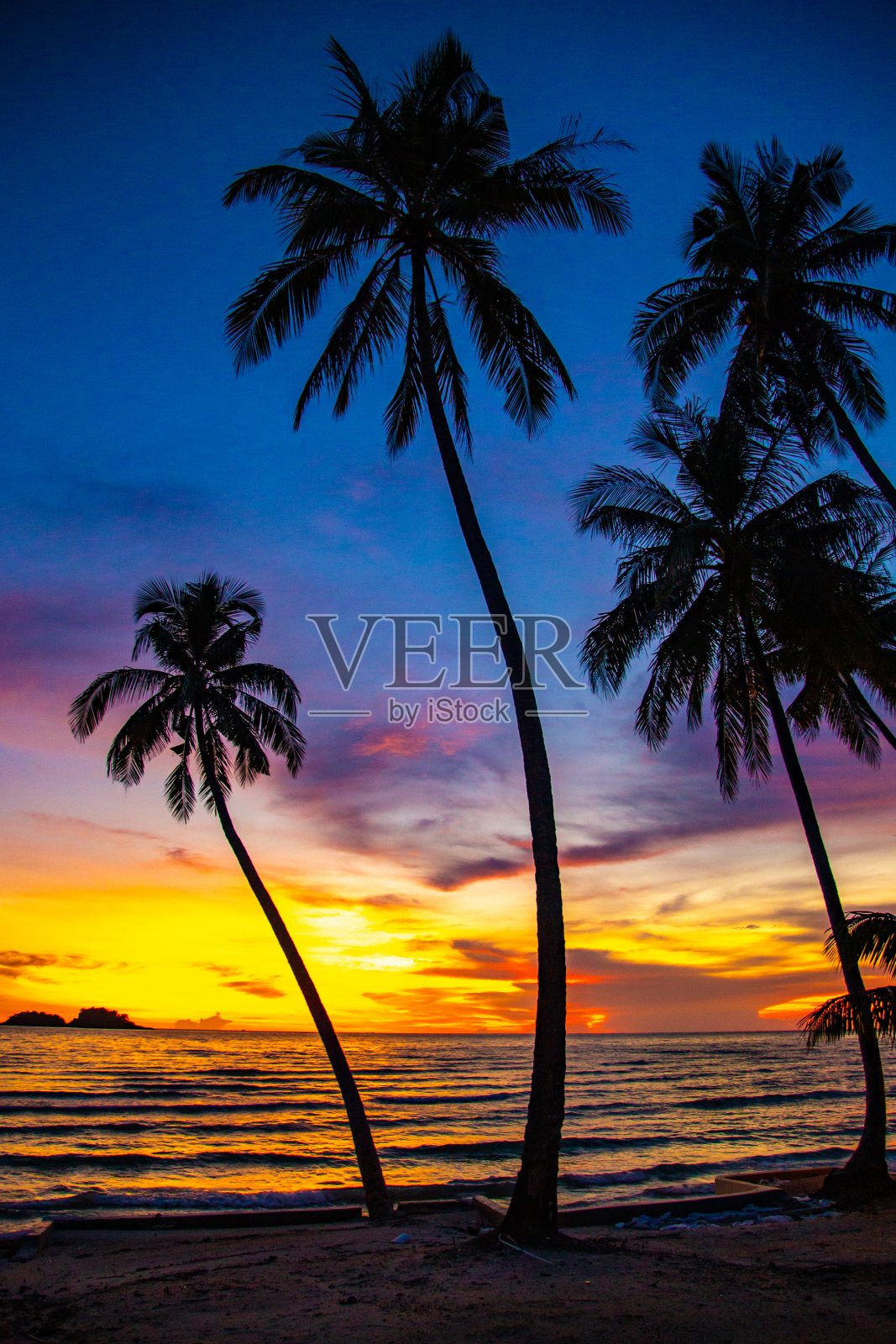 Klong Prao海滩在夕阳在koh Chang, Trat,泰国照片摄影图片