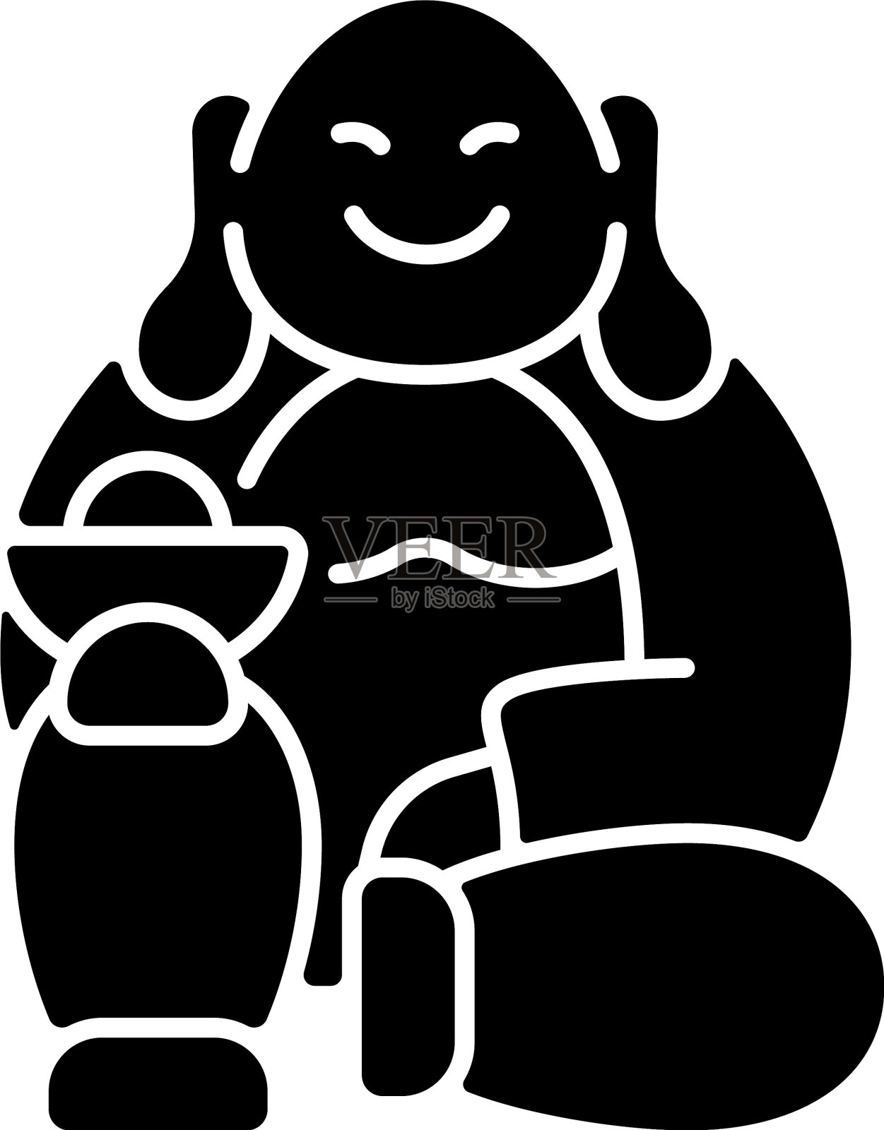 笑佛黑色象形图标设计元素图片