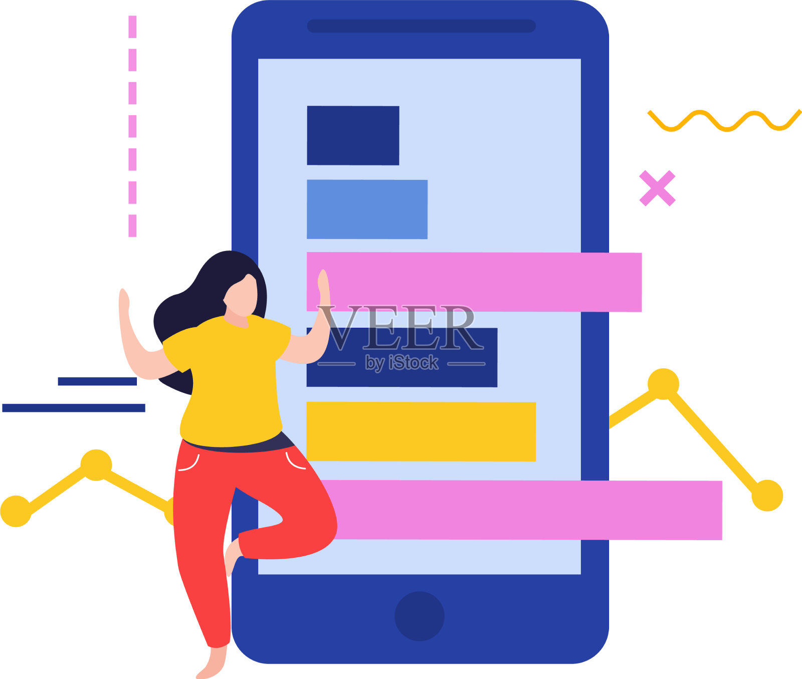 智能手机数据分析组成设计元素图片