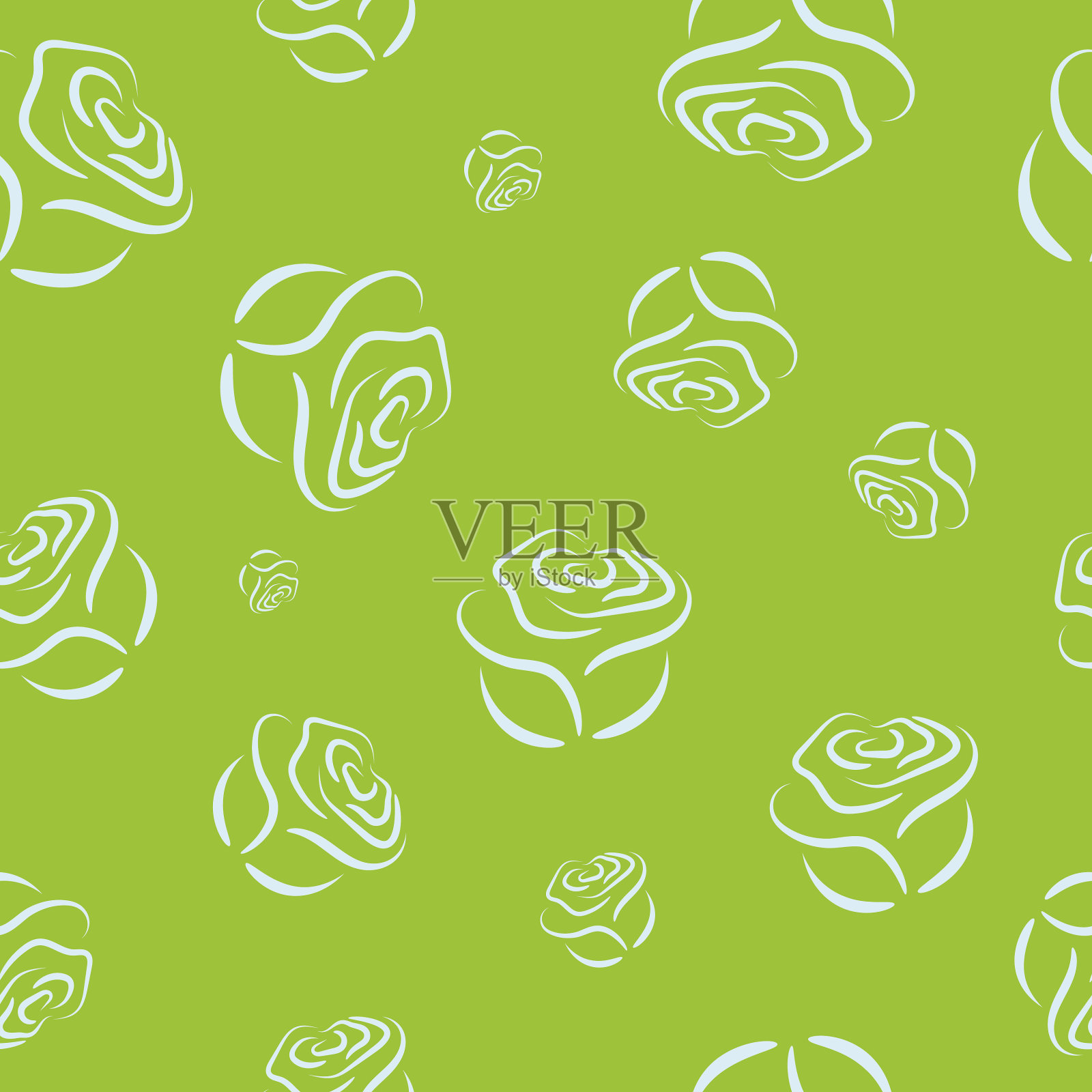 模式与玫瑰插画图片素材