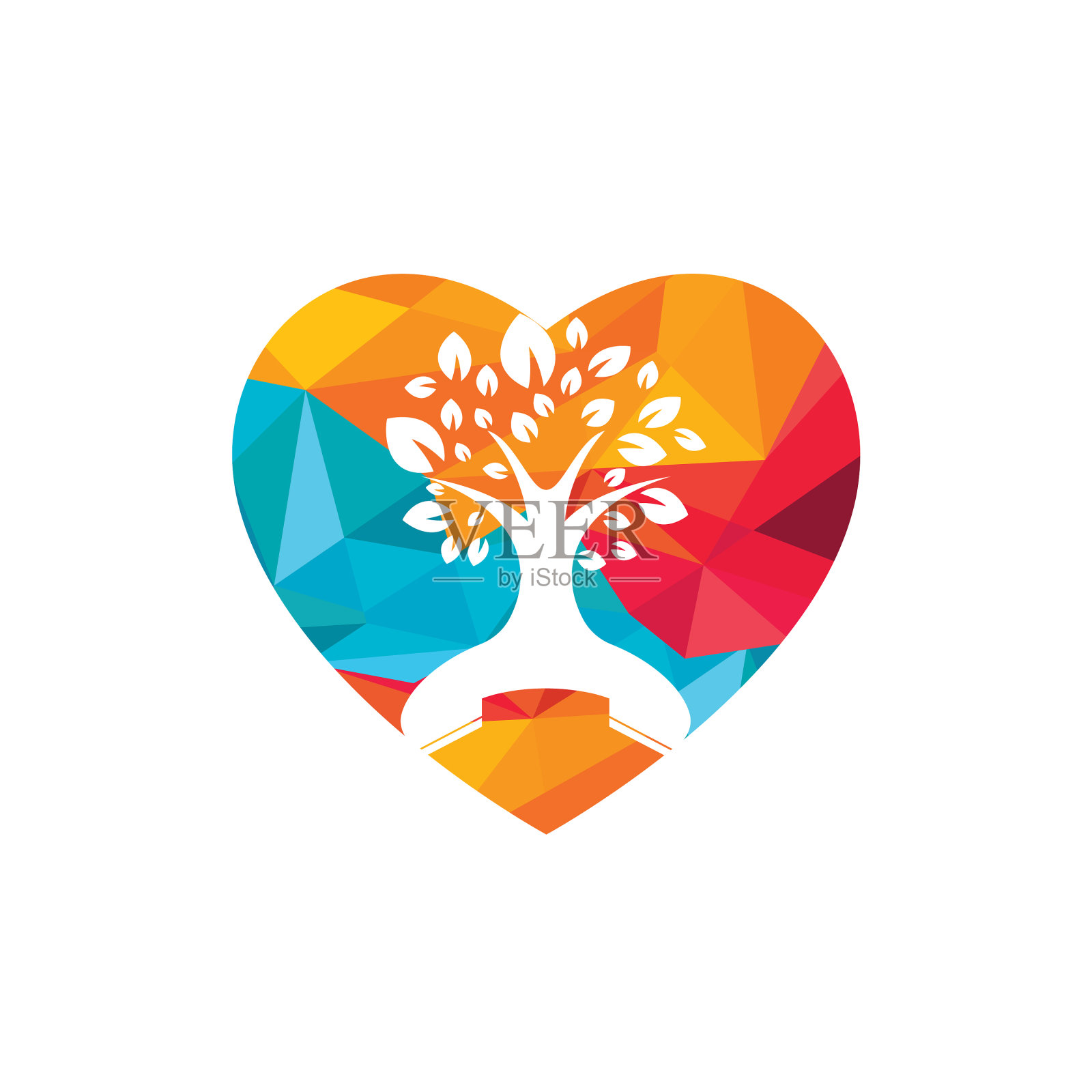 手持树与心脏图标设计模板设计元素图片