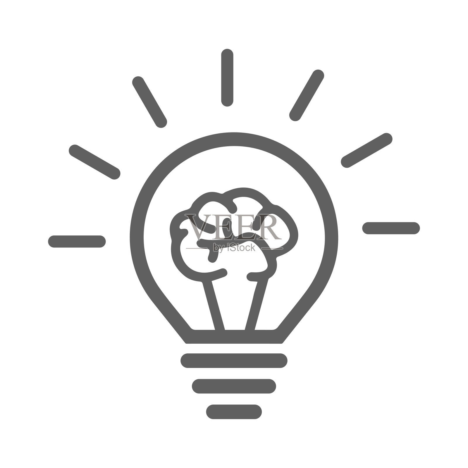 有创意,想法图标。灰色的矢量图形。图标素材