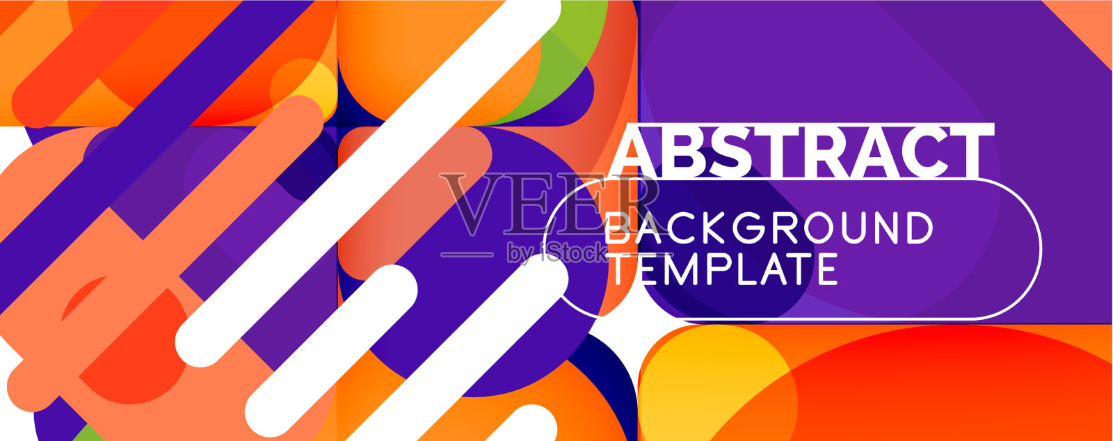 平面的几何圆形形状和动态的线条插画图片素材