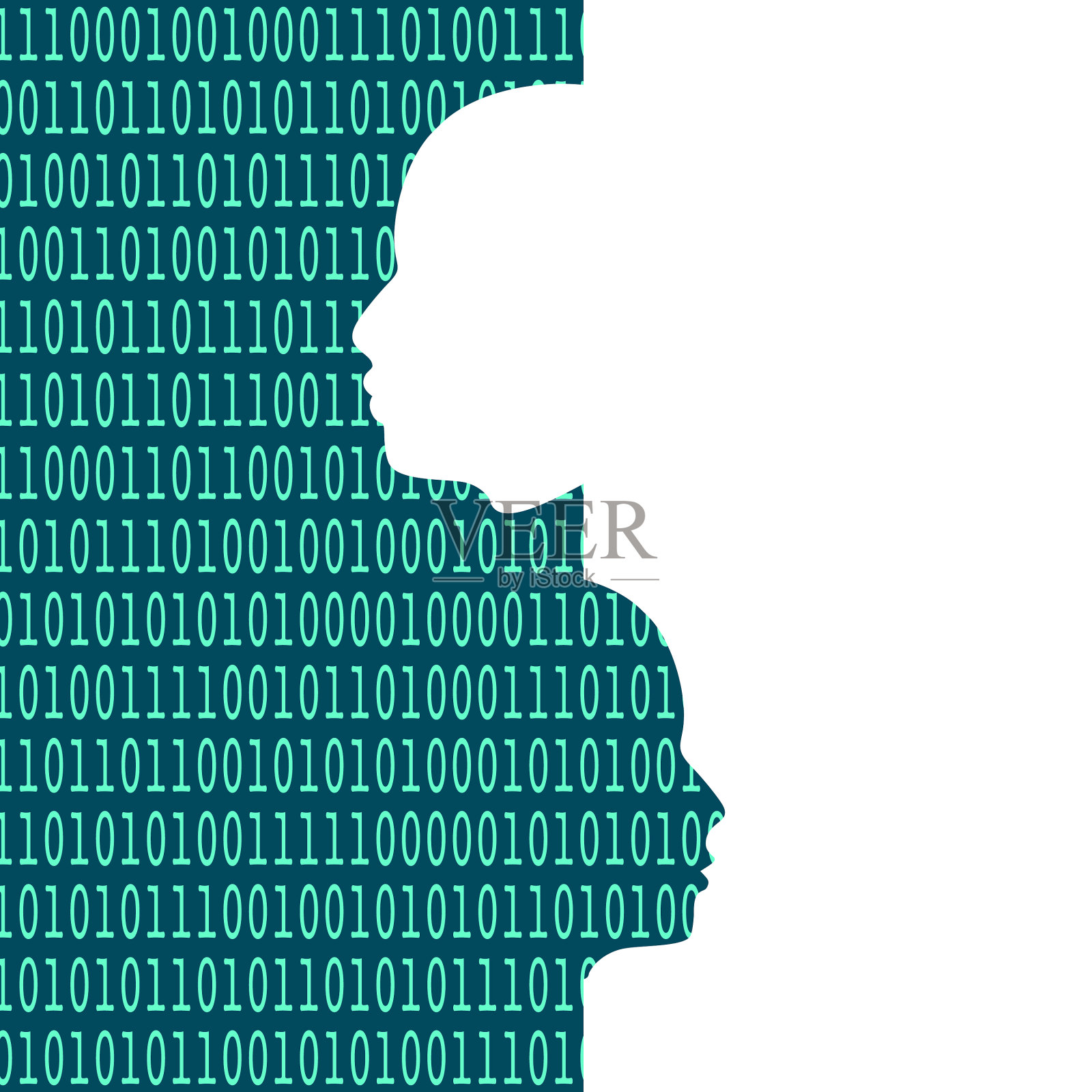 概念数字排毒数字矩阵叠加插画图片素材