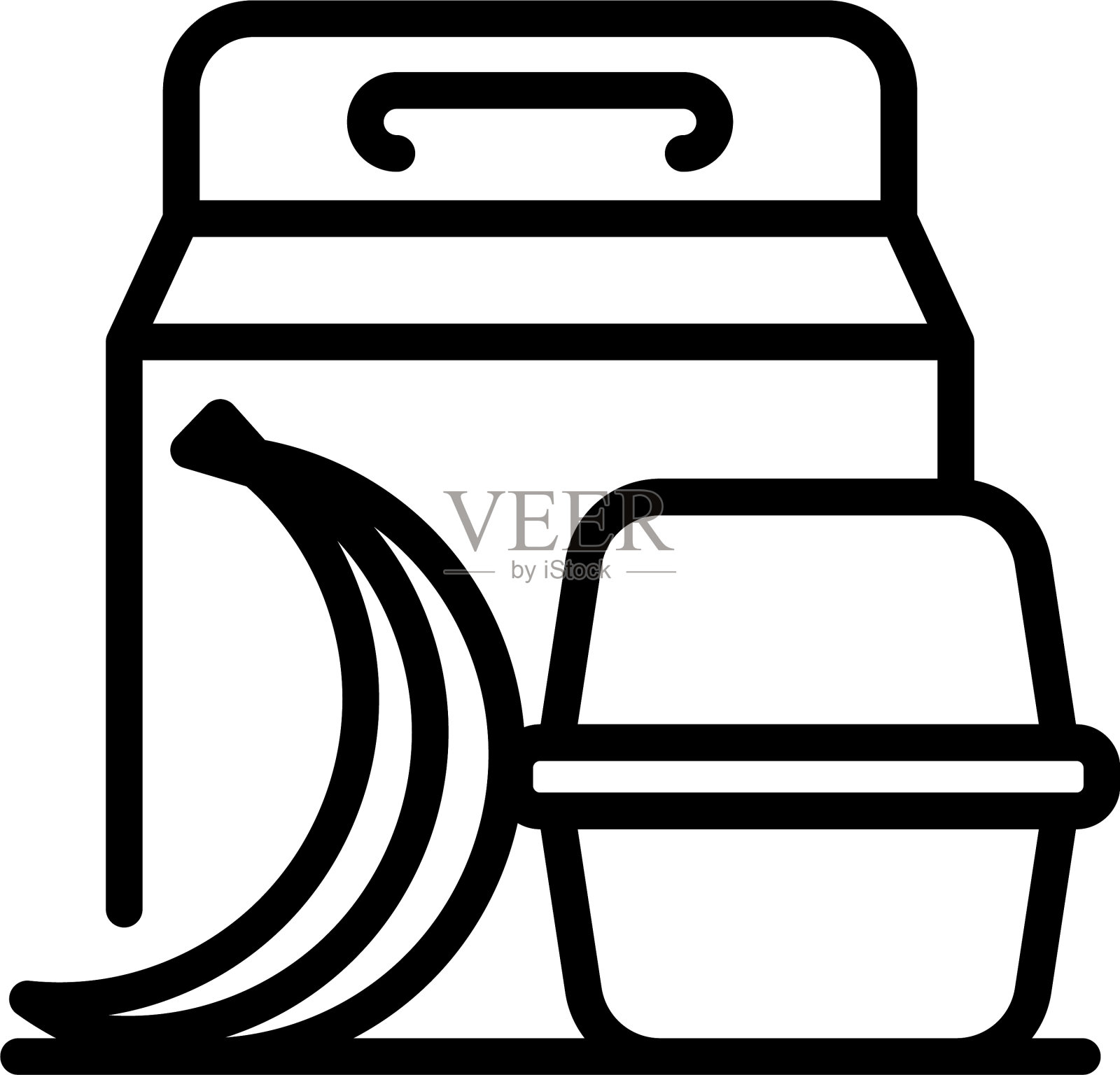 水果零食图标轮廓风格图标素材