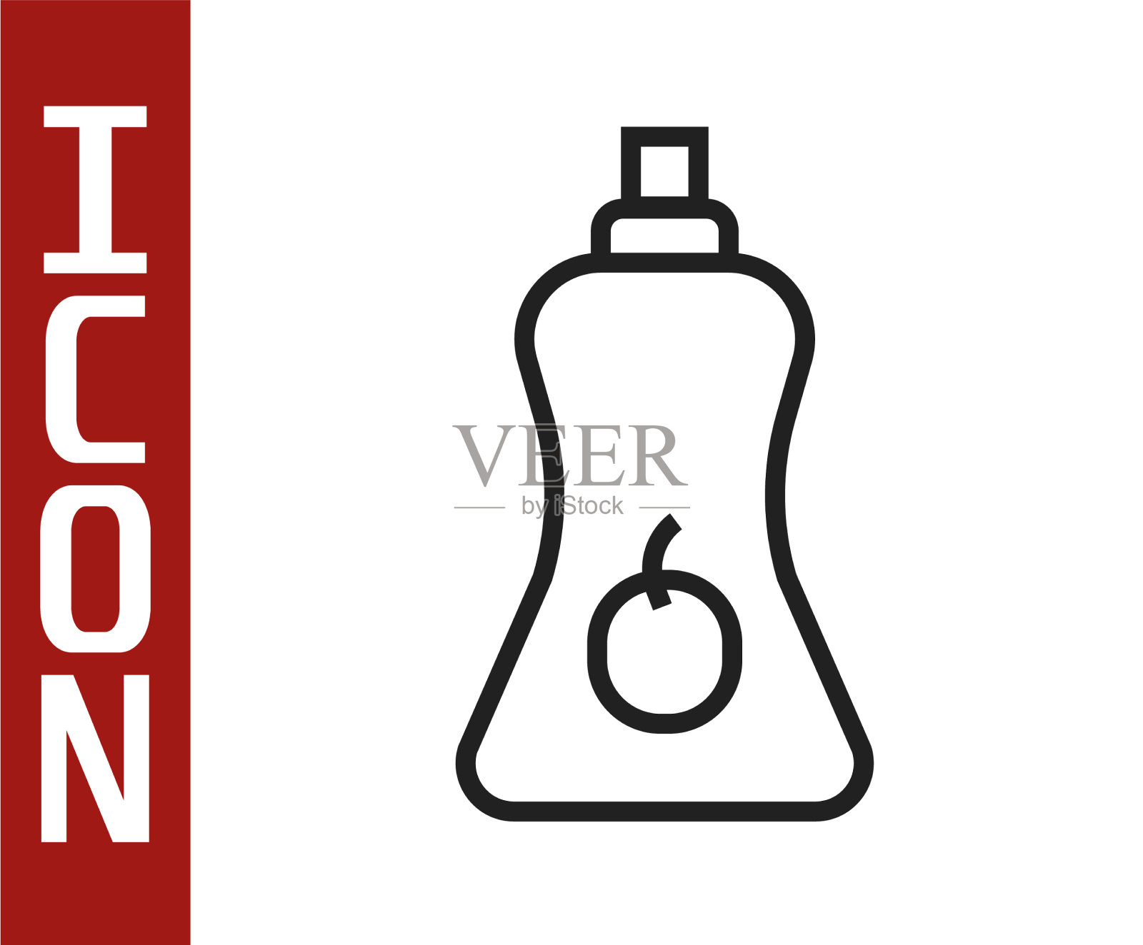 黑色线酱瓶图标孤立在白色图标素材