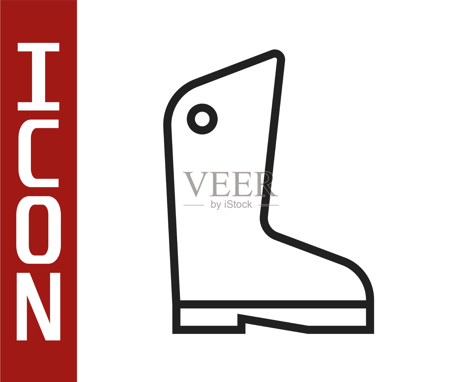 黑线橡胶手套图标隔离在白色插画图片素材