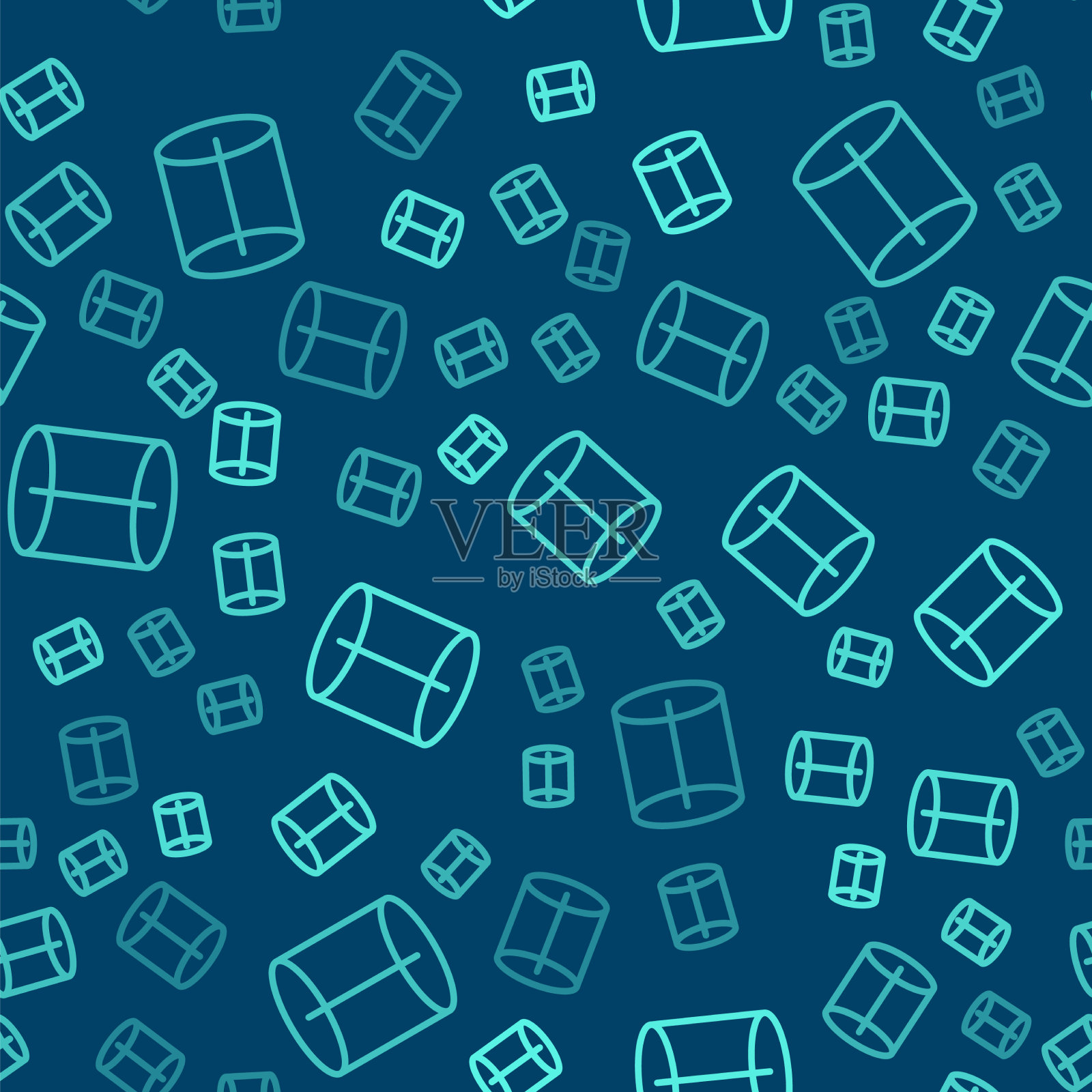 绿线几何图形图标隔离无缝插画图片素材