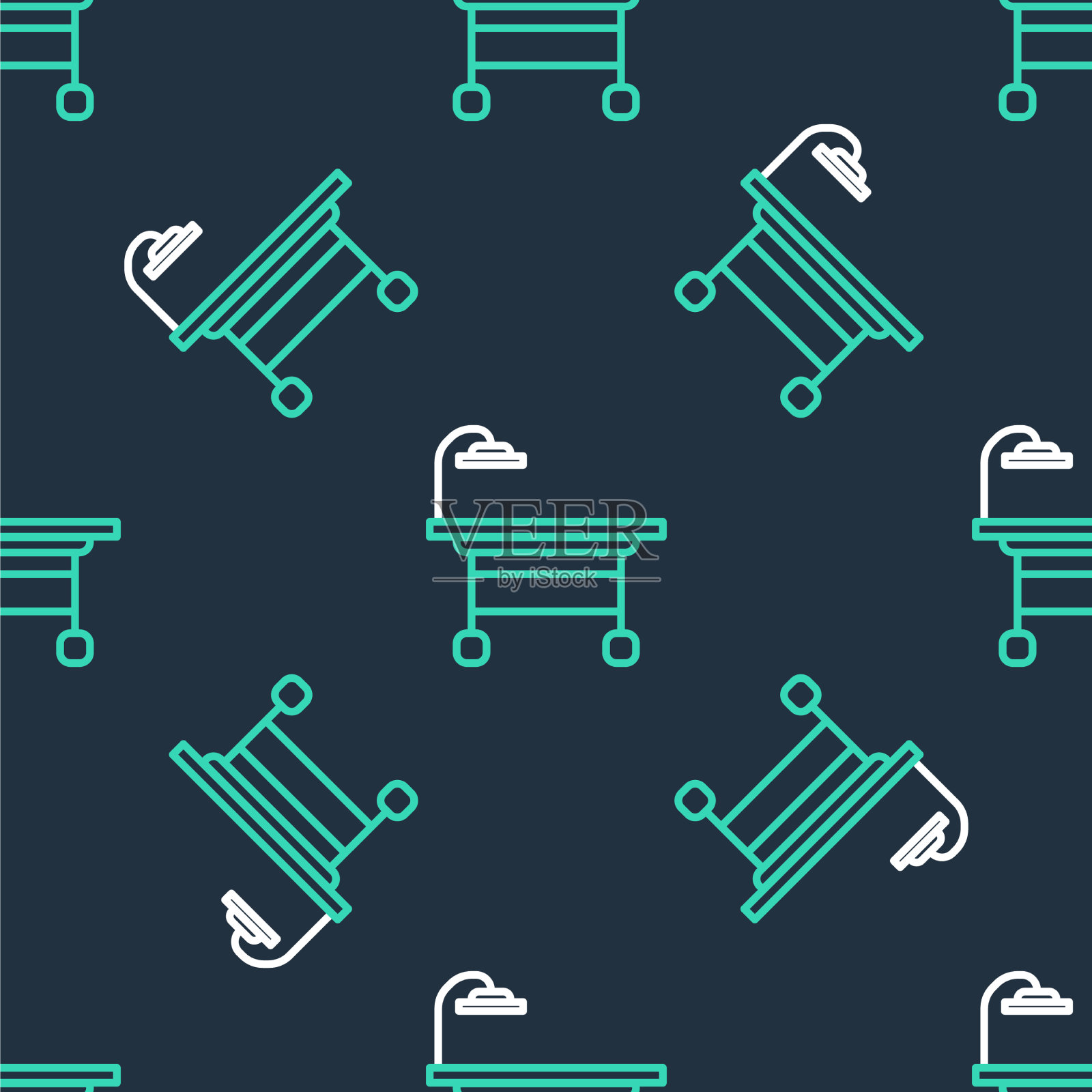 行手术台图标隔离无缝插画图片素材