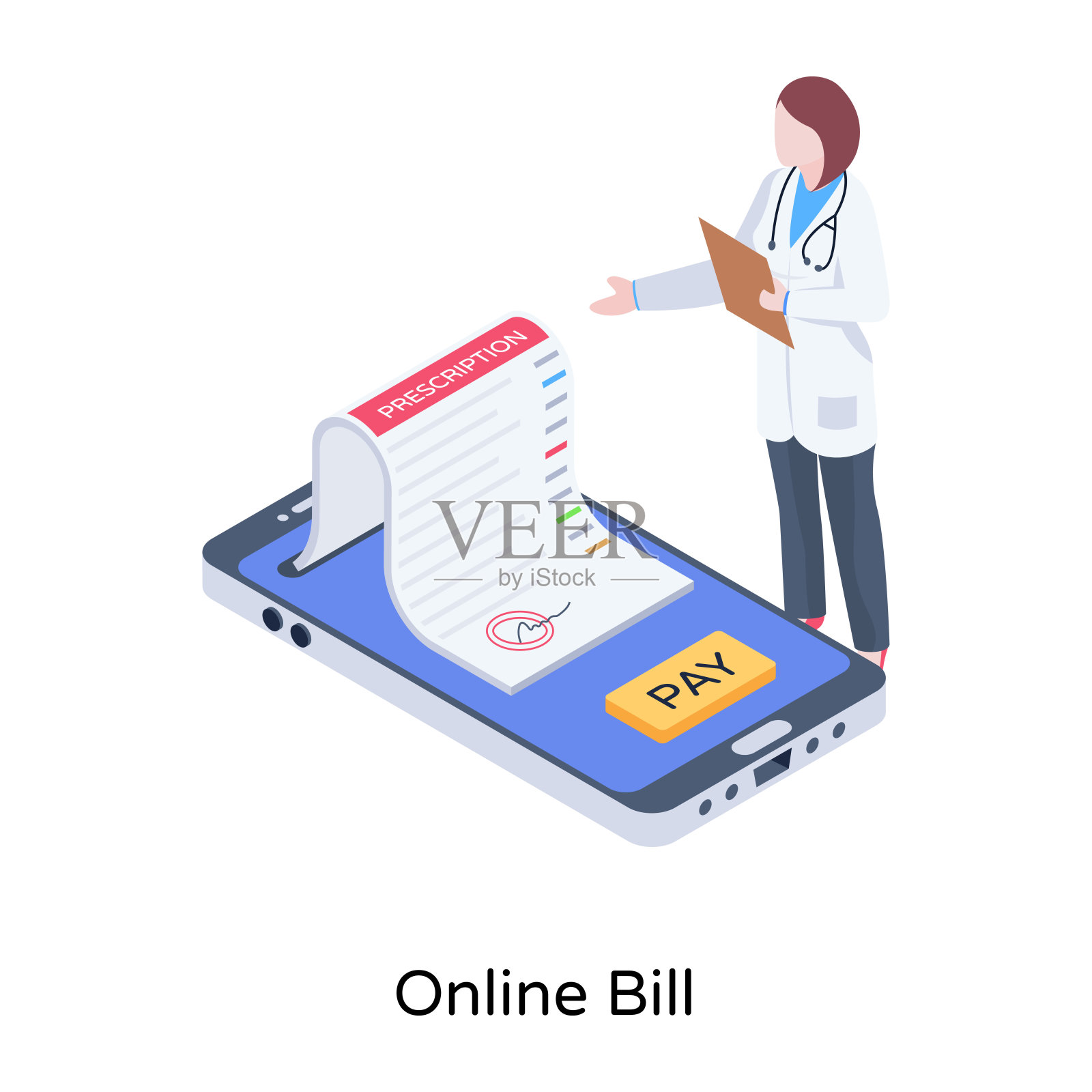 在线医疗插画图片素材