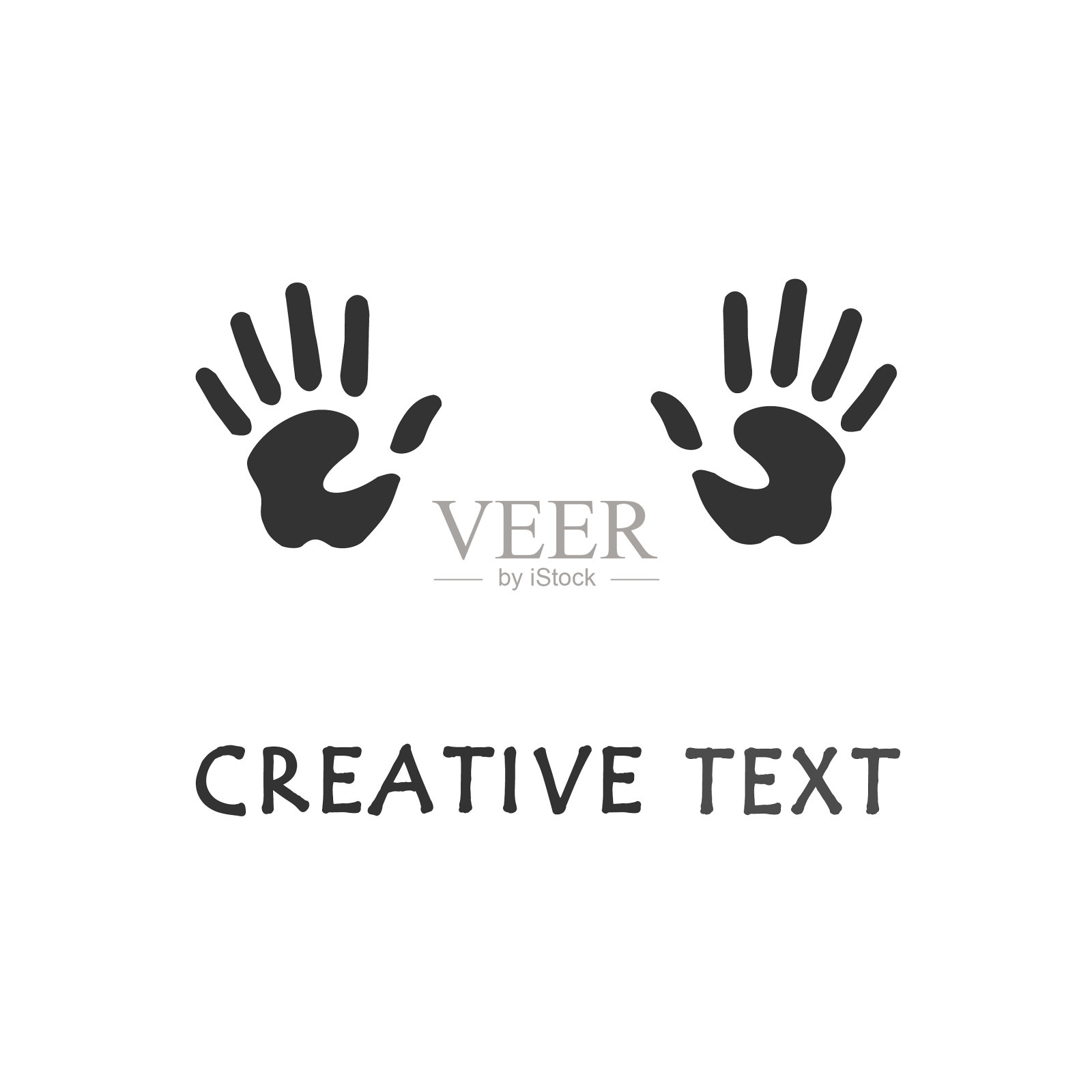 黑手掌轨迹简单插画图片素材