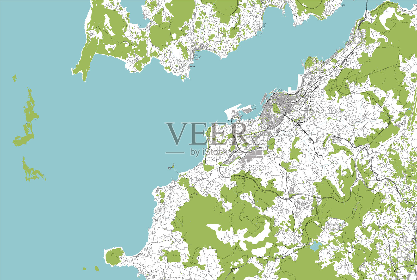 地图城市维哥西班牙插画图片素材