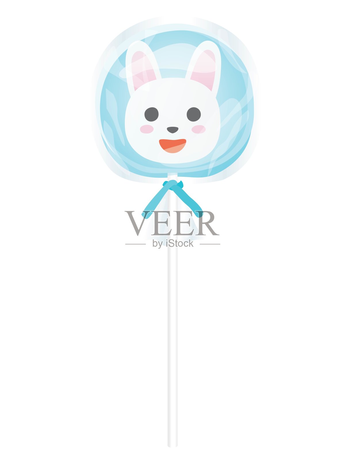 一个兔子棒棒糖的插图设计元素图片