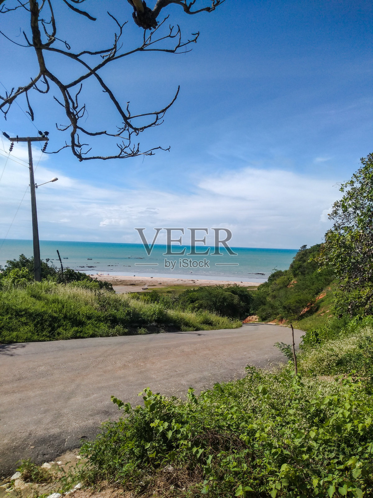 通往普拉亚达里东达的路。非常美丽的地方位于巴西Ceará州。照片摄影图片