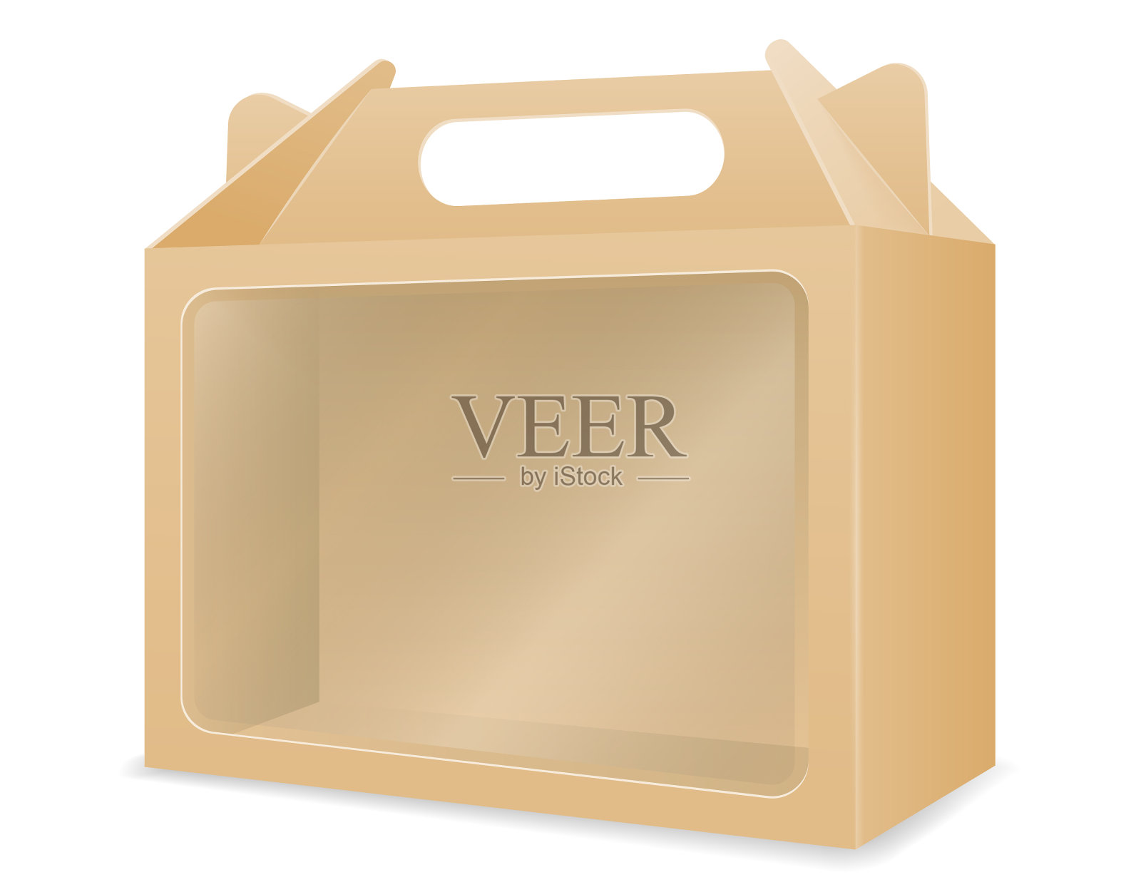 用于包装商品和礼品盒的棕色硬纸板设计元素图片