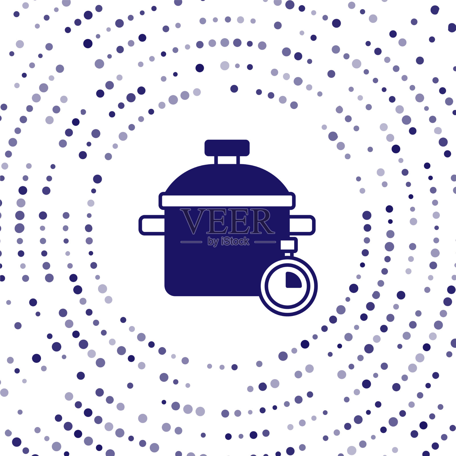 蓝色烹饪锅图标孤立在白色背景插画图片素材