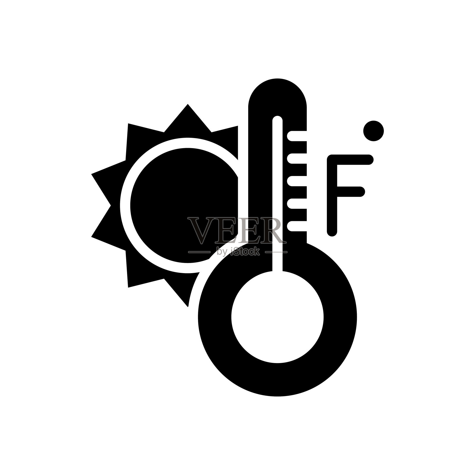 华氏向量固体图标样式插图。EPS 10个文件图标素材