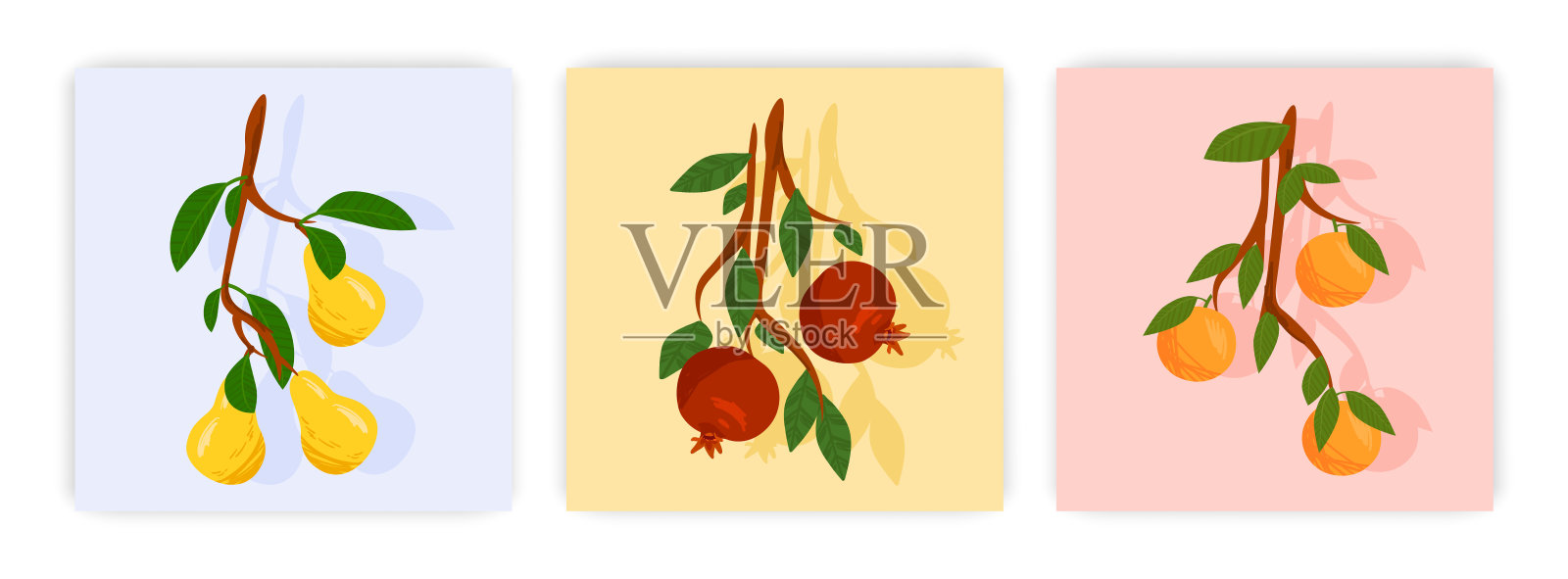 水果矢量拼贴插画图片素材