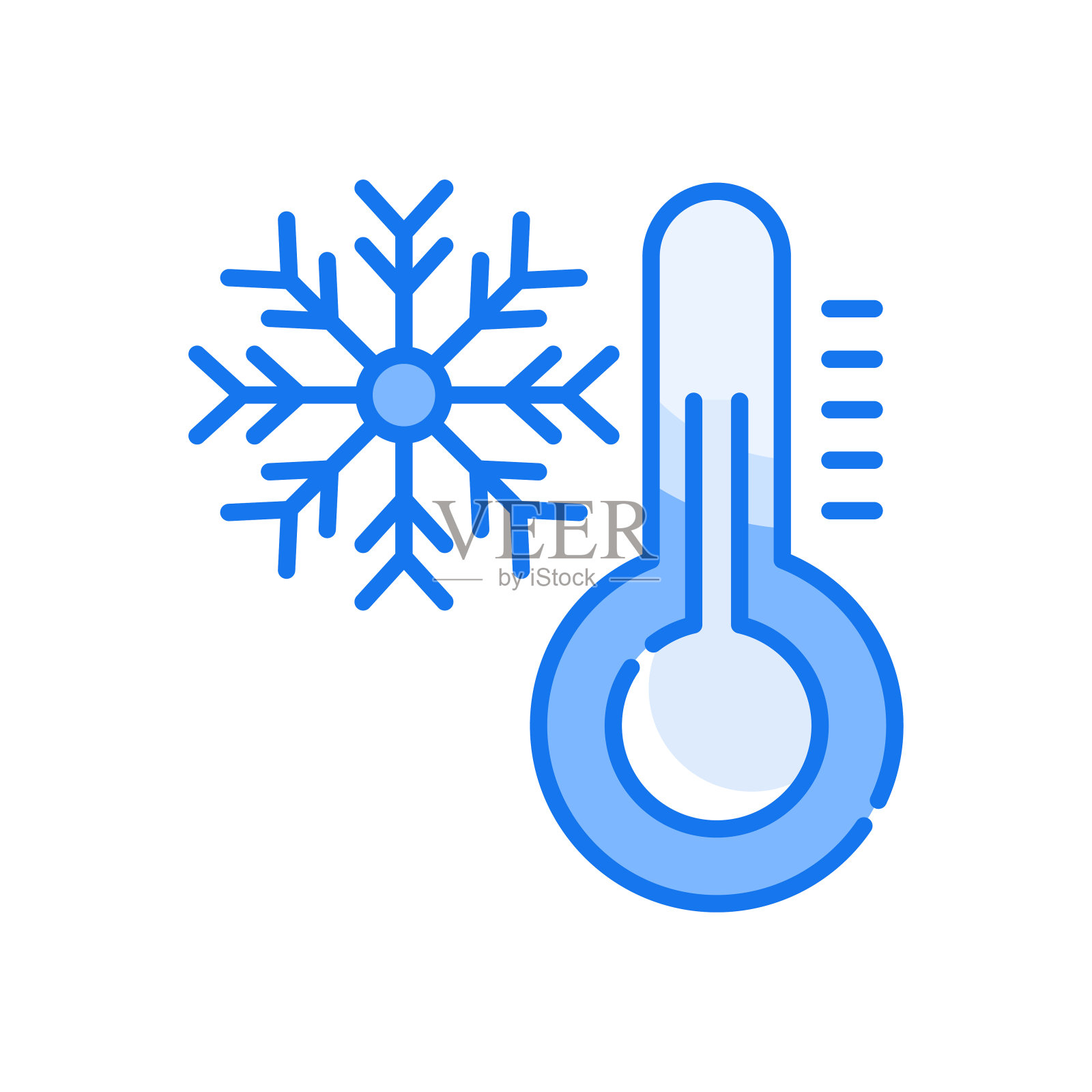 冷却矢量蓝色图标风格插图。EPS 10个文件插画图片素材