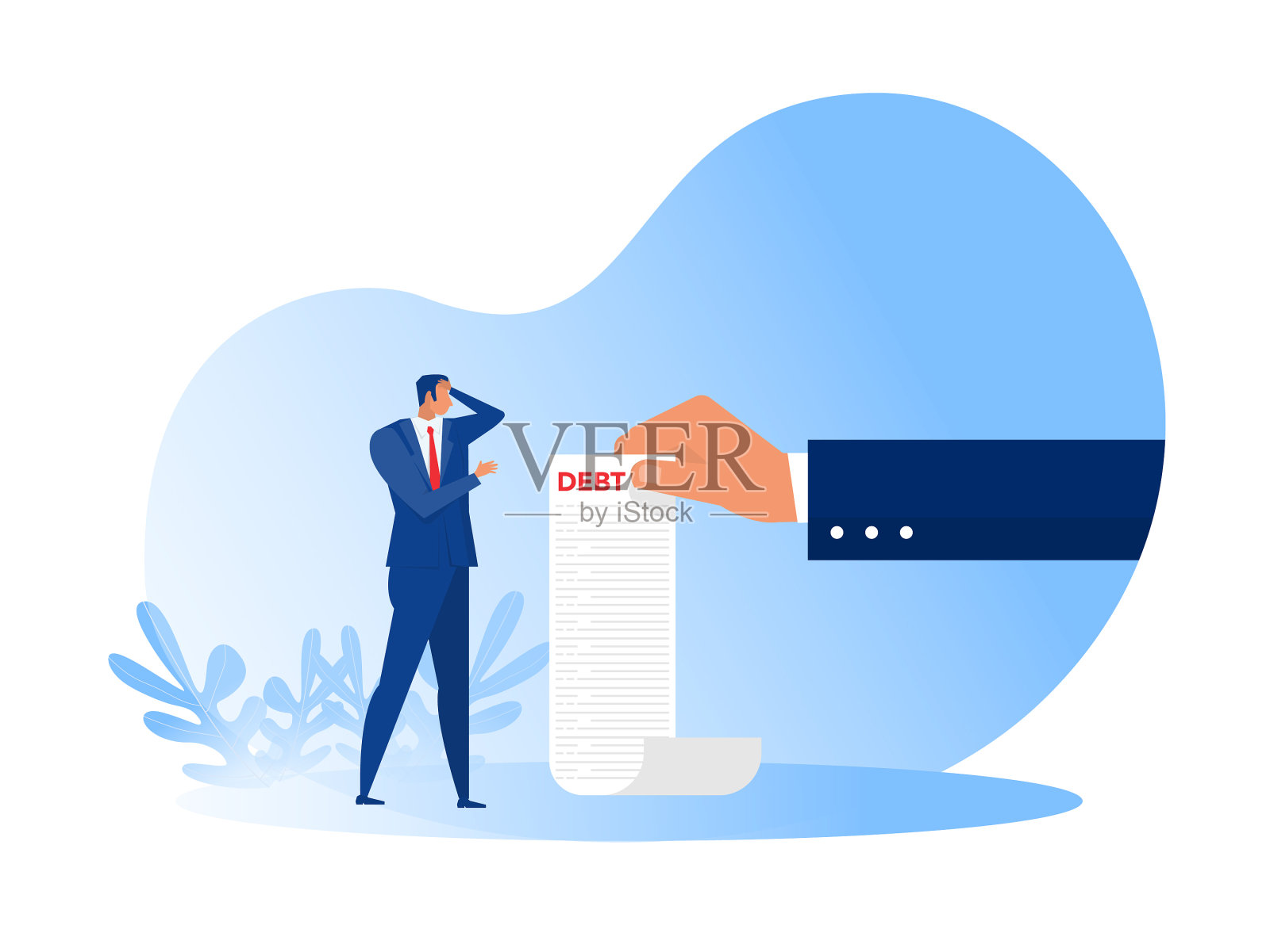 手握长名单与商人设计元素图片