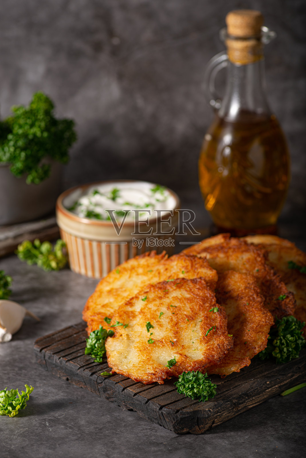 原味蒜饼照片摄影图片