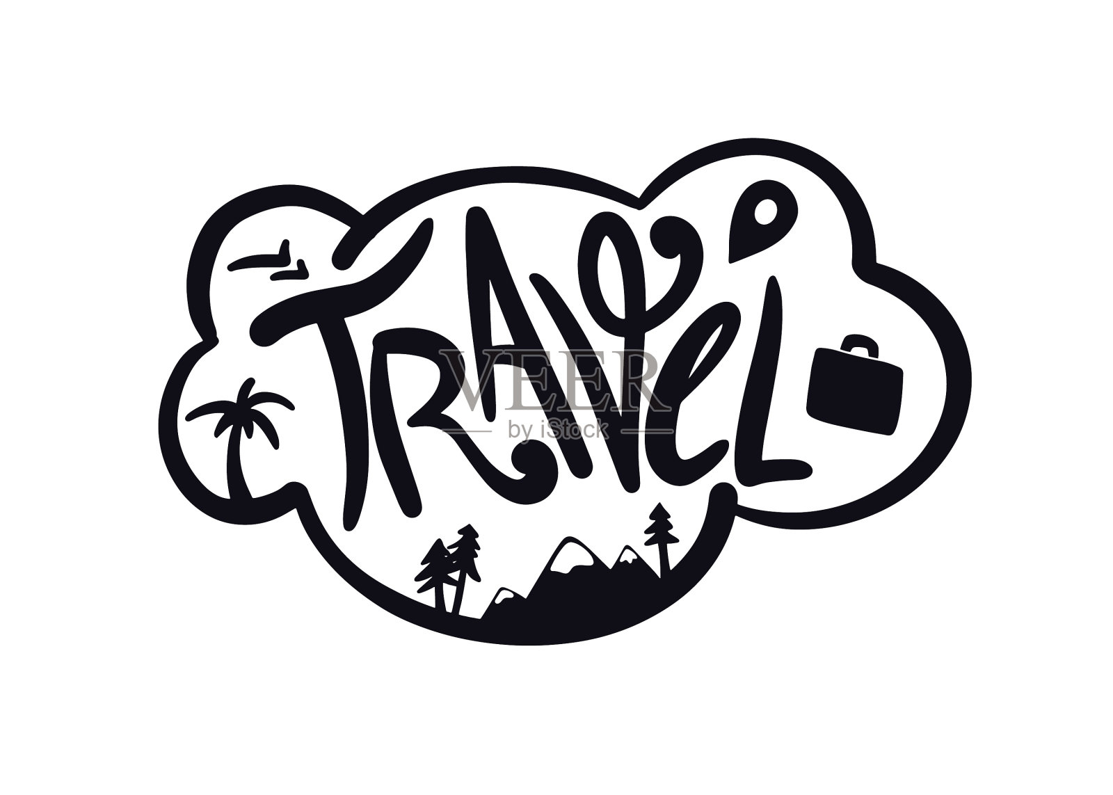 旅行梦,文字与元素云设计元素图片