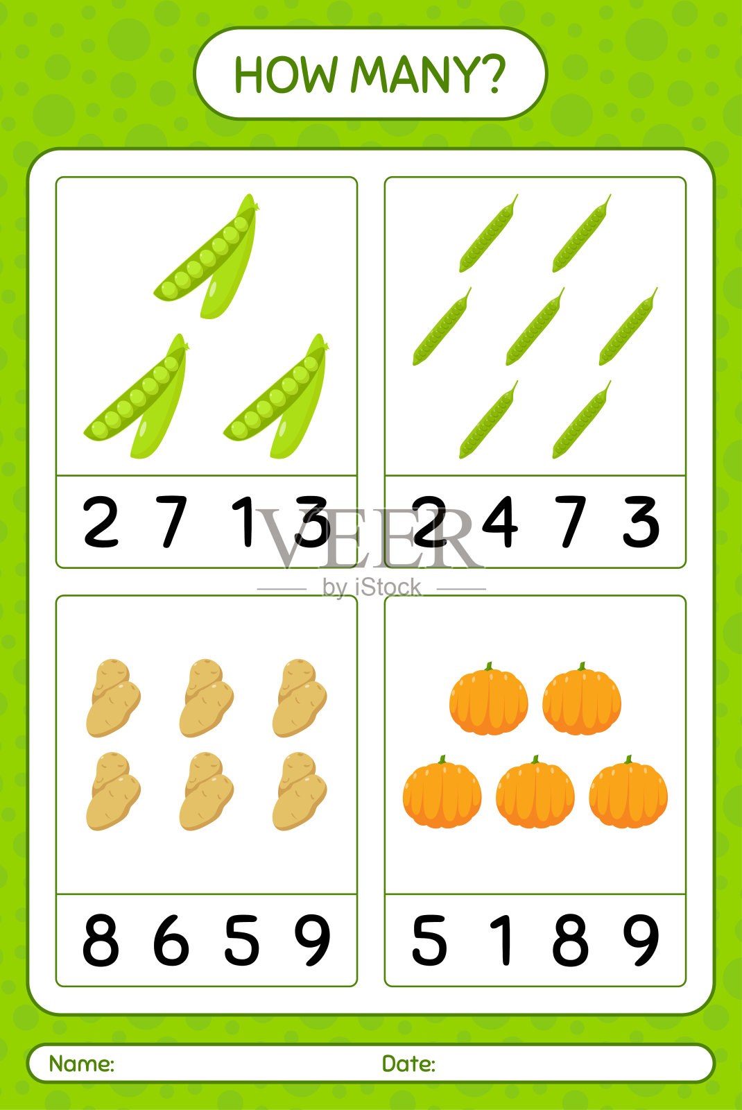 有多少数菜游戏。学龄前儿童的工作表,儿童活动表,可打印的工作表插画图片素材