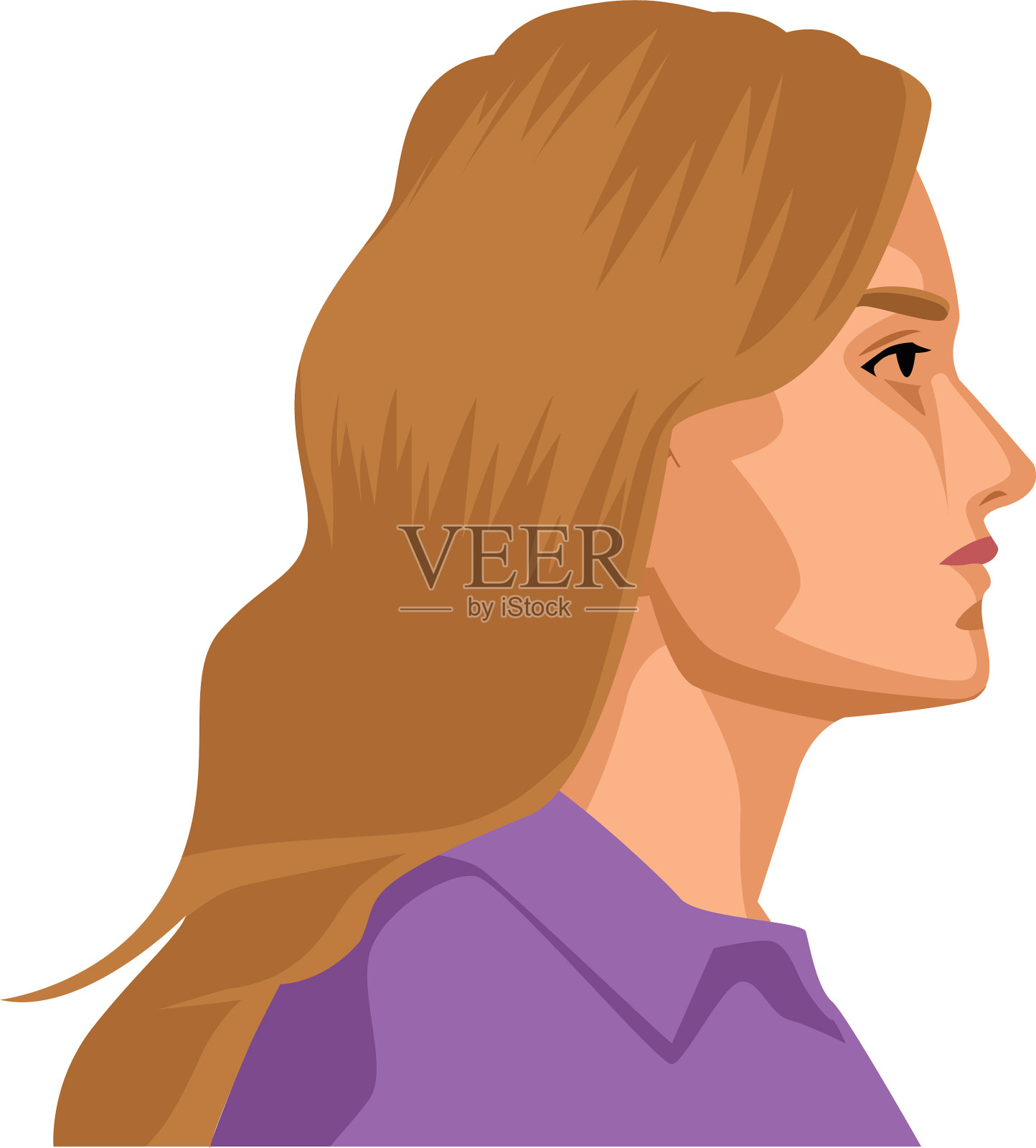 金发碧眼的女人形象插画图片素材