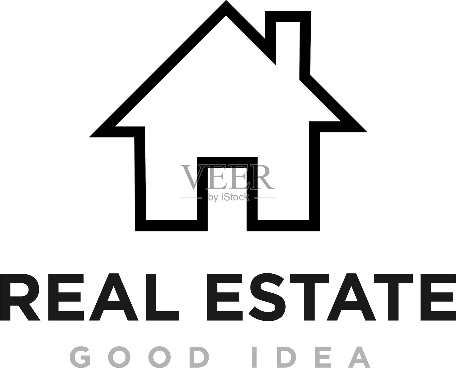 房地产标志图标设计插画图片素材