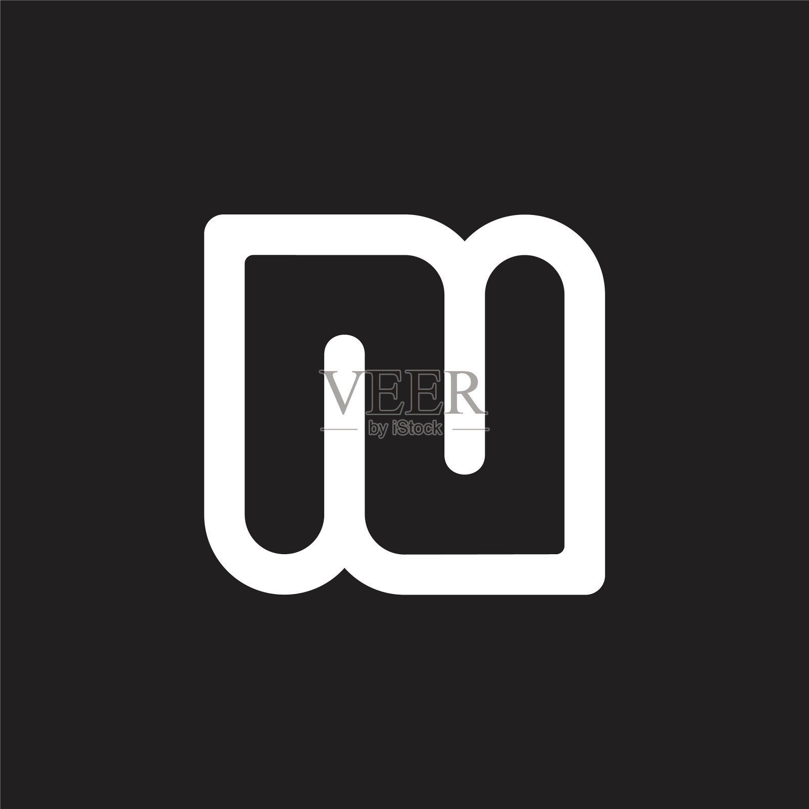 字母n简单的几何线条标志插画图片素材