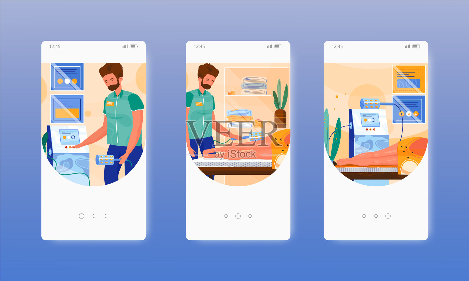 硬件按摩LPG抗脂肪团程序插画图片素材