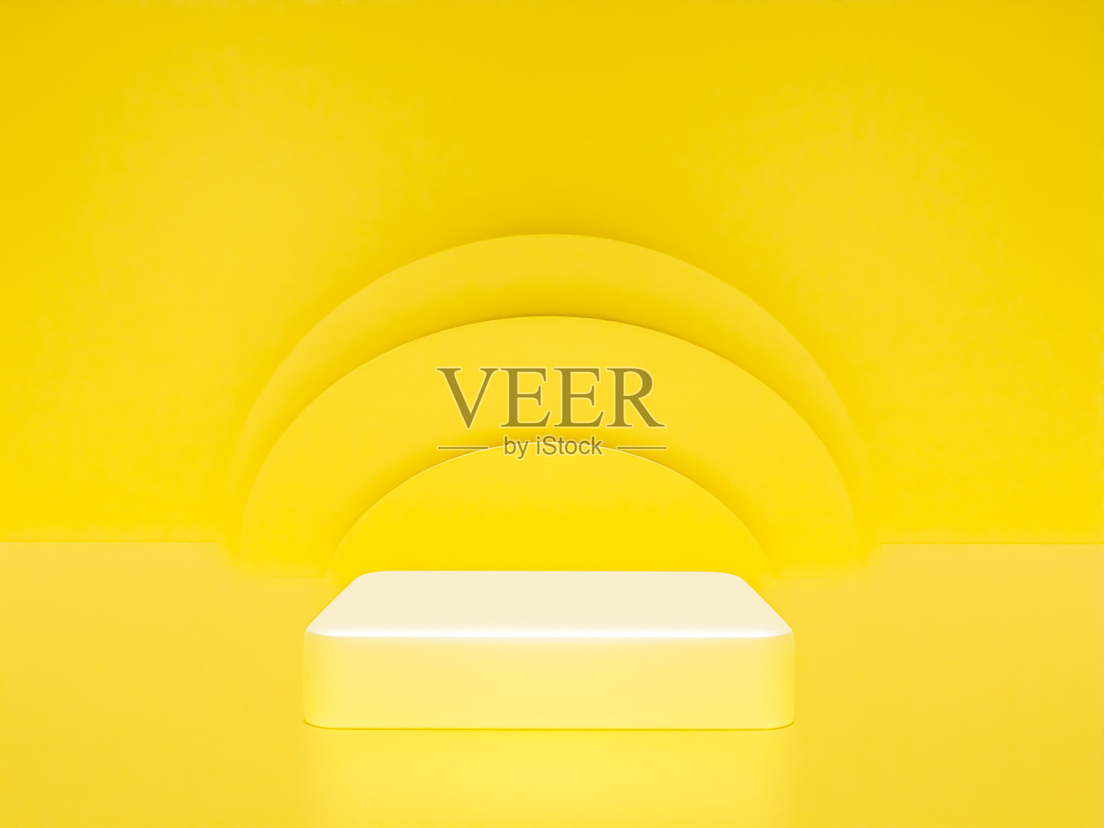 场景与黄色讲台模拟展示在极简主义风格与复制空间,3d渲染抽象背景设计照片摄影图片