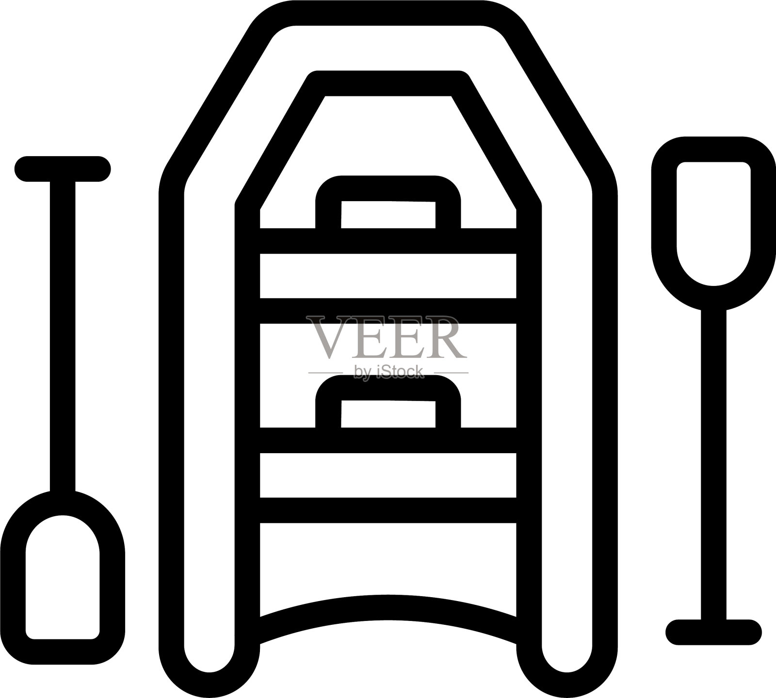 侦查船图标轮廓风格图标素材