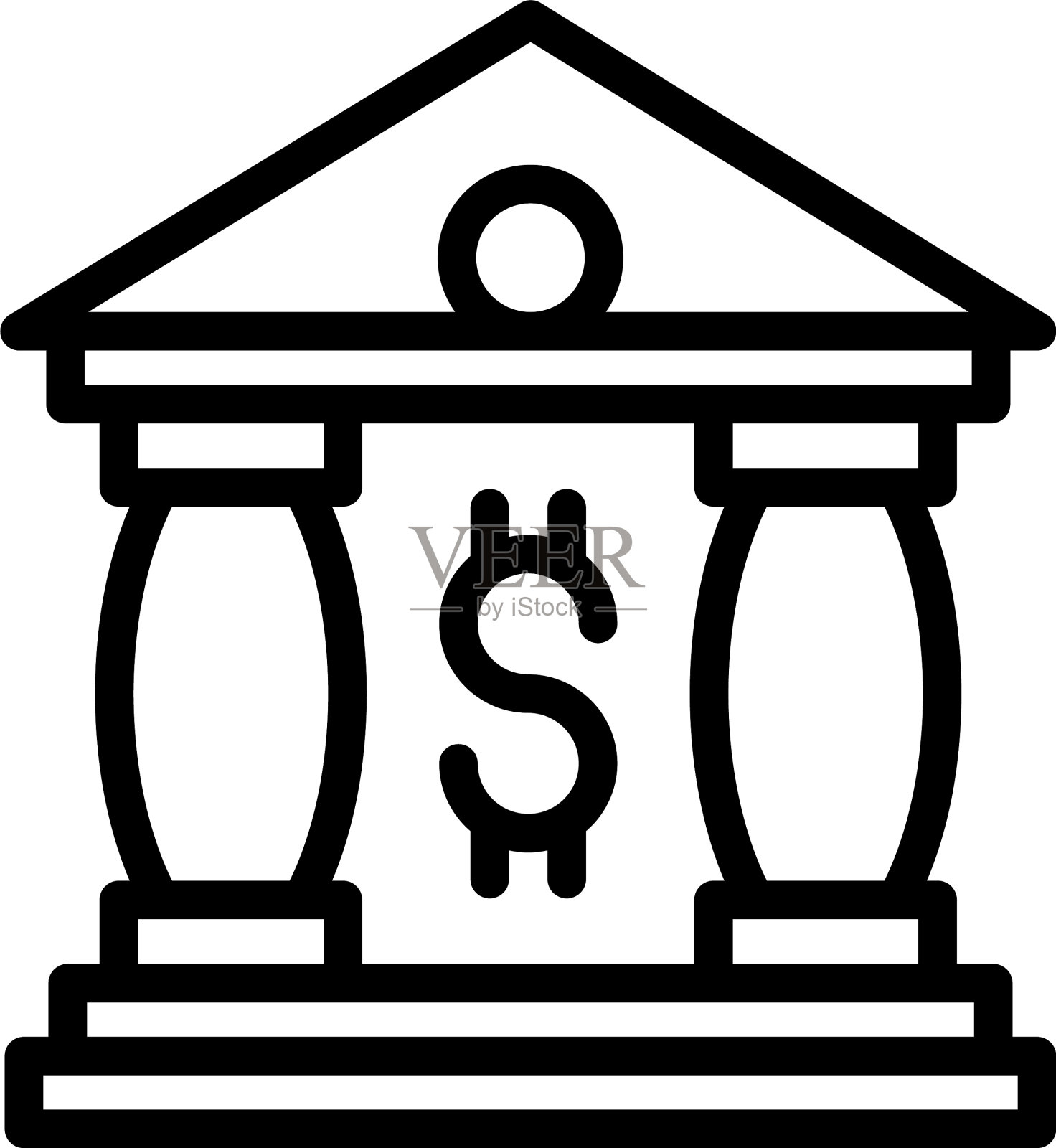 美元太阳穴图标轮廓风格插画图片素材