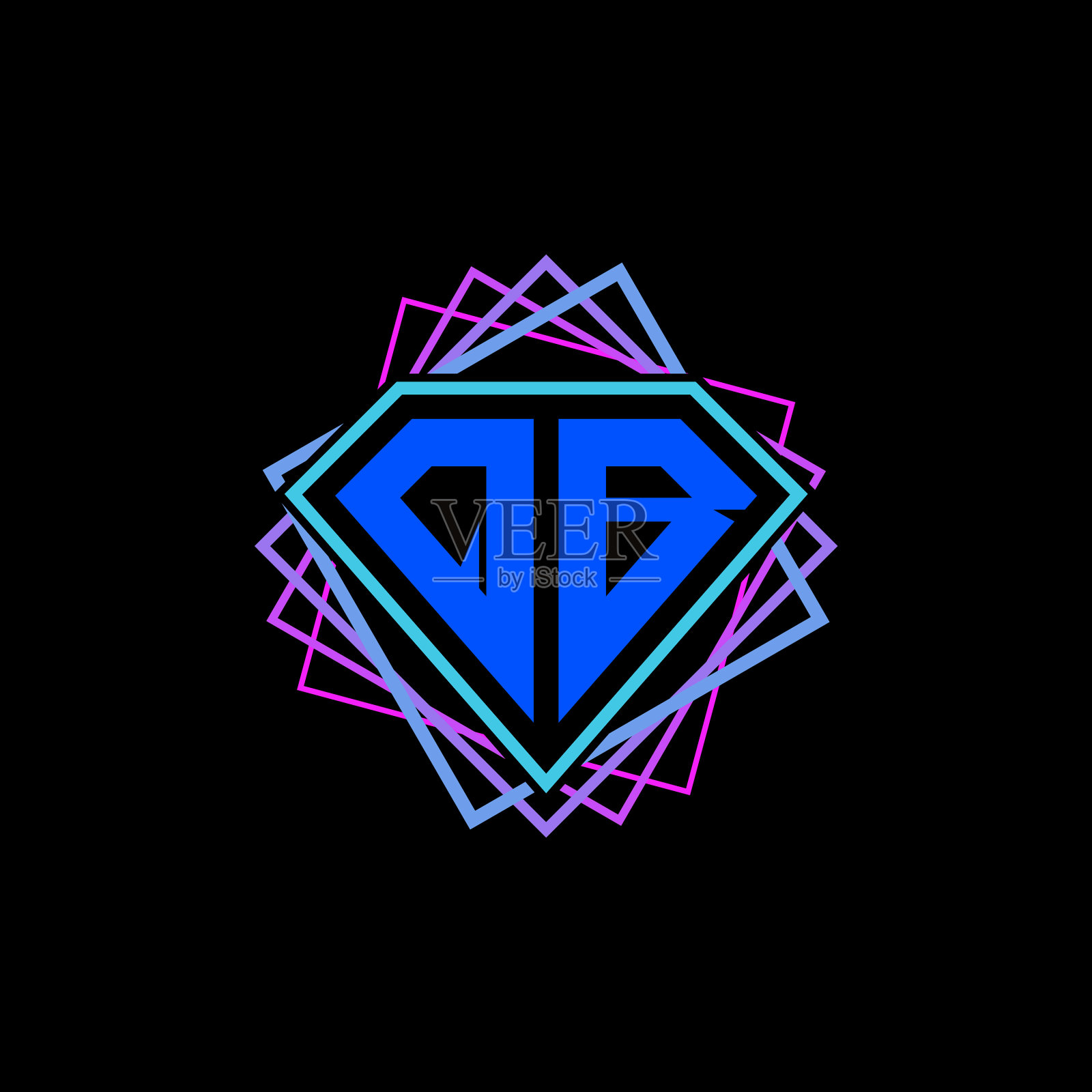 首字母q b,菱形和方形图案插画图片素材