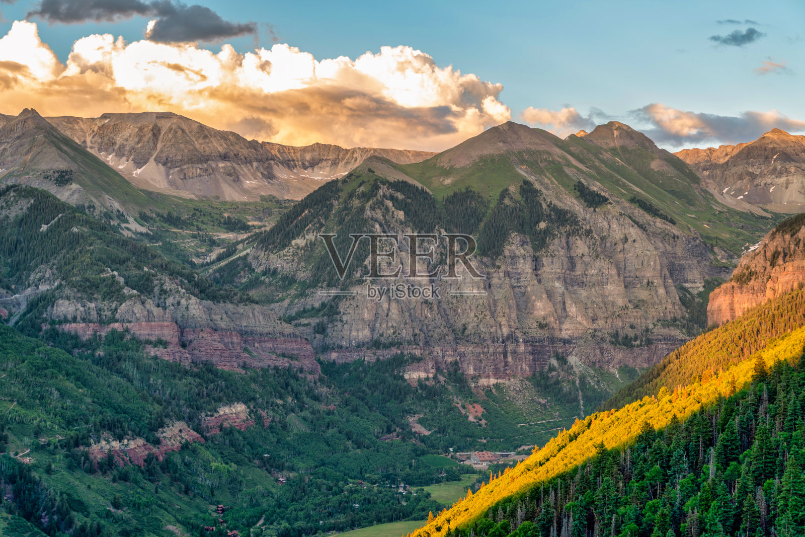 科罗拉多州美丽的山景照片摄影图片