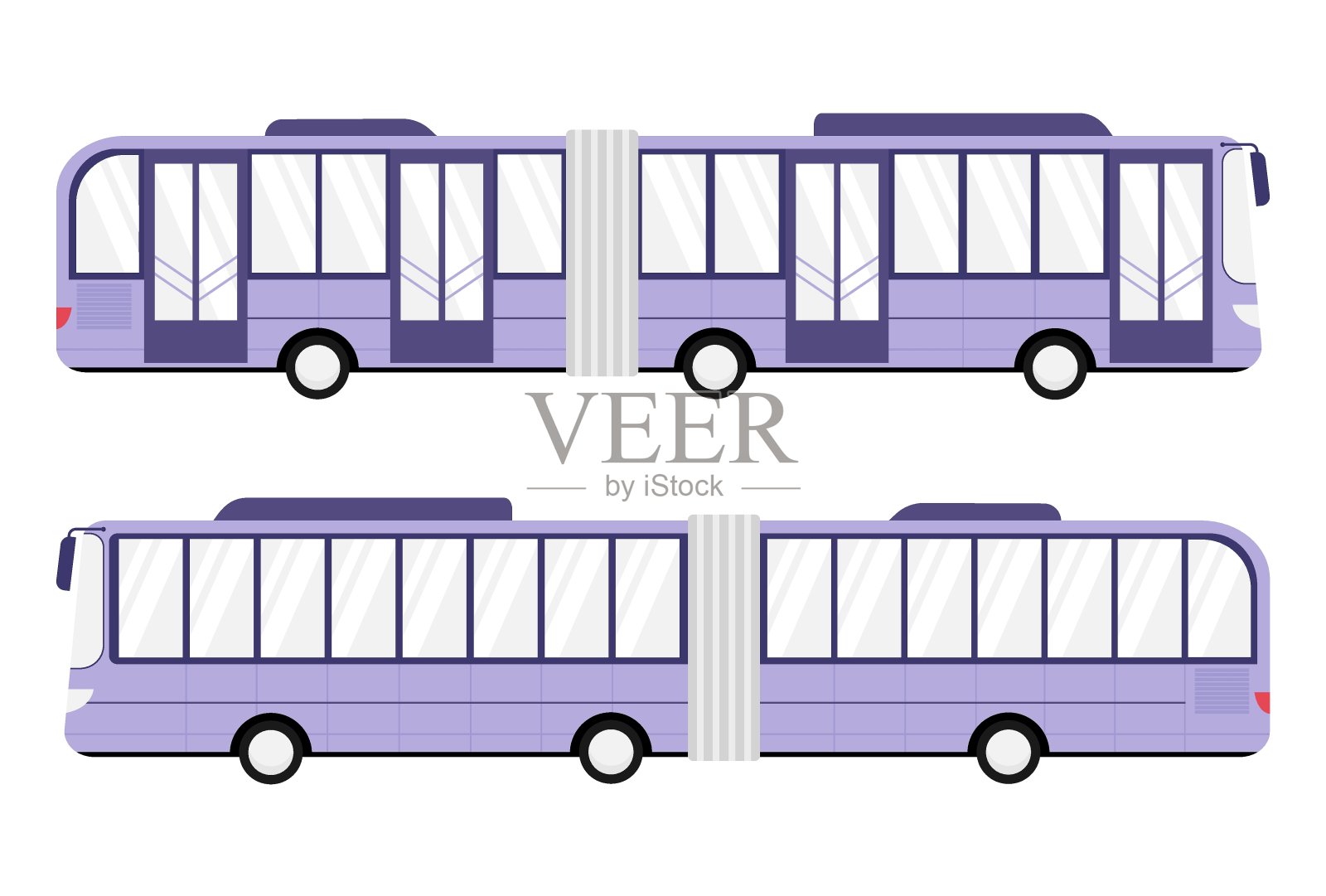 四门铰接式巴士。设计元素图片