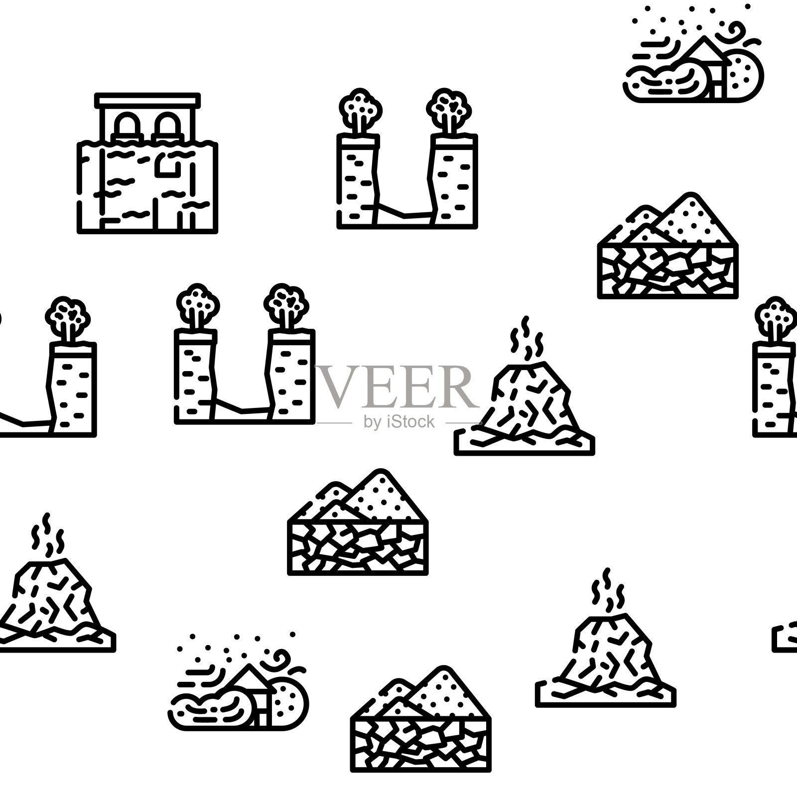 灾害破坏矢量无缝模式插画图片素材