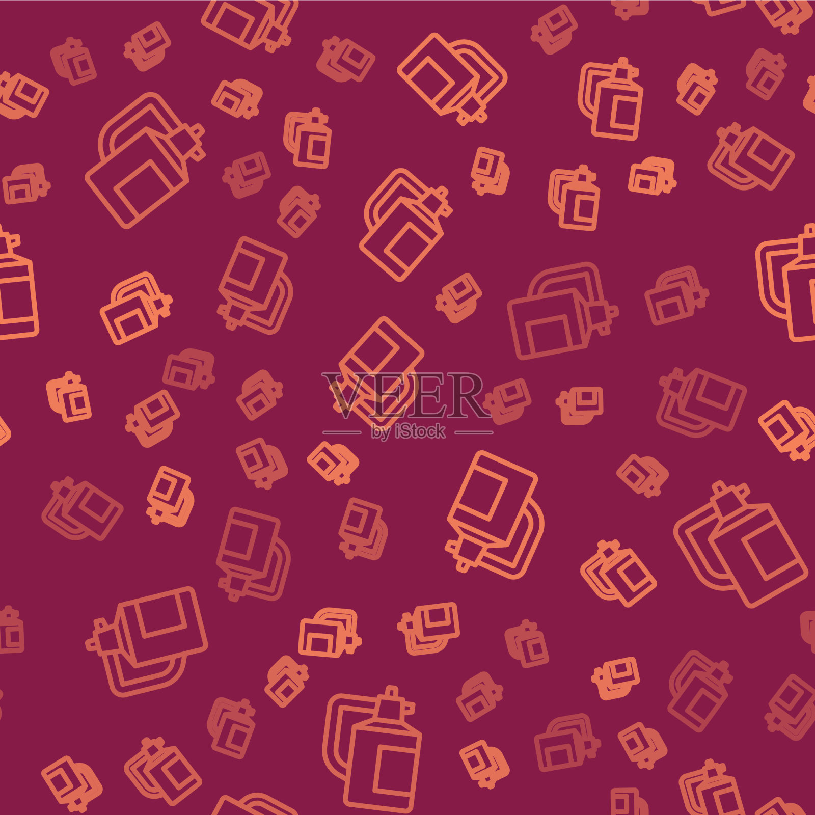 棕色线花园喷雾器为水肥料插画图片素材