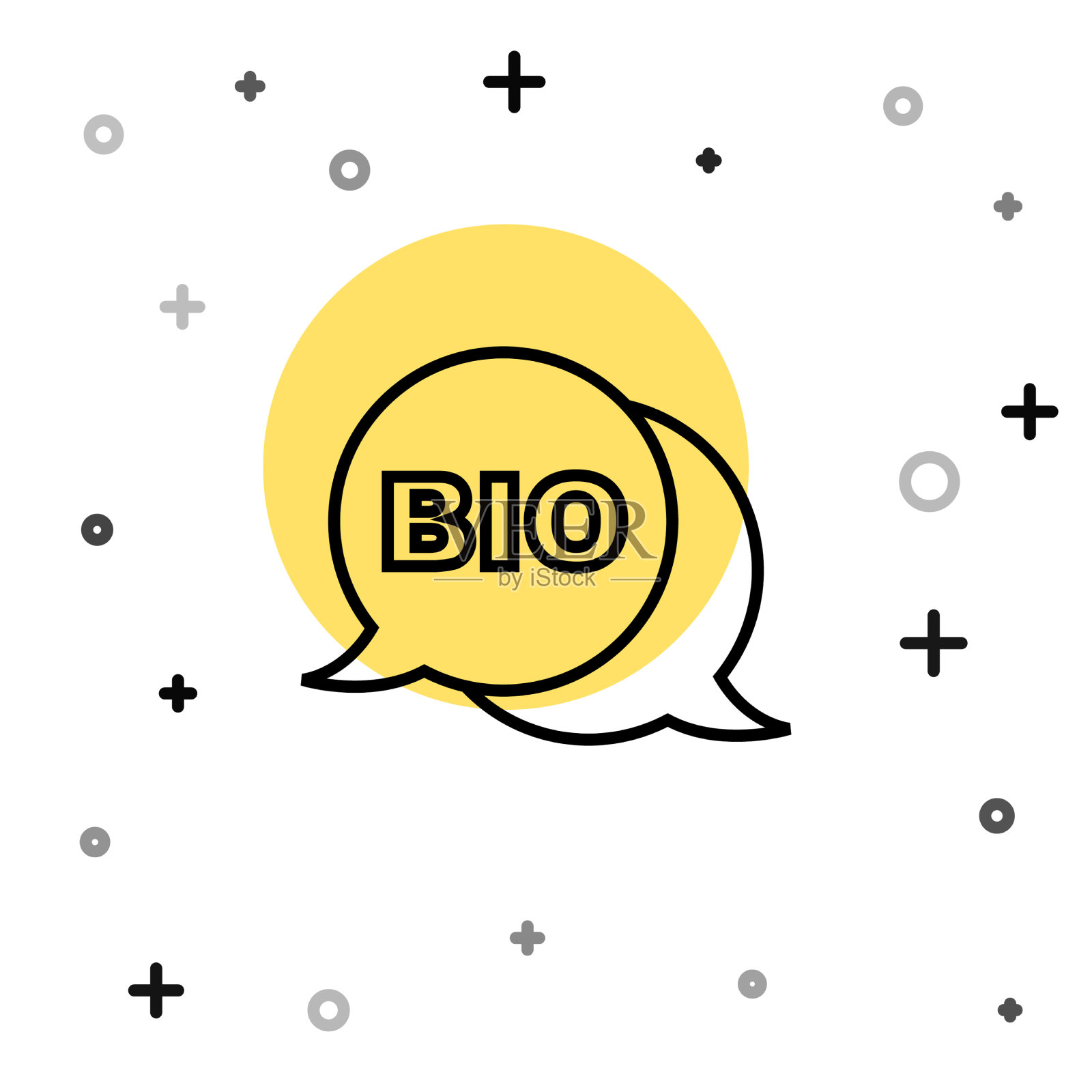 黑线生物绿色健康食品图标孤立上插画图片素材