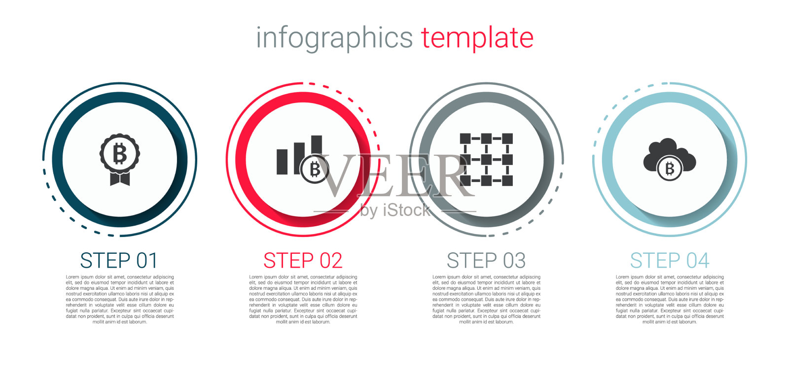 设置比特币饼图比特币信息插画图片素材