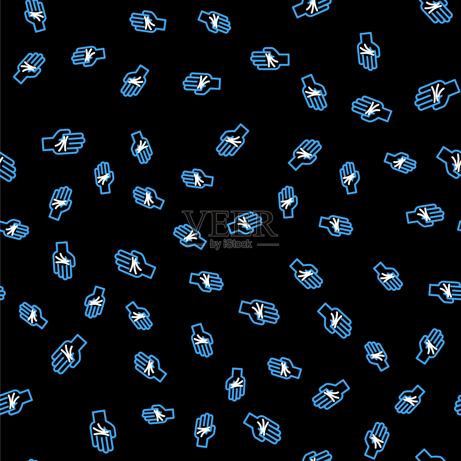 线条手相手标孤立无缝插画图片素材