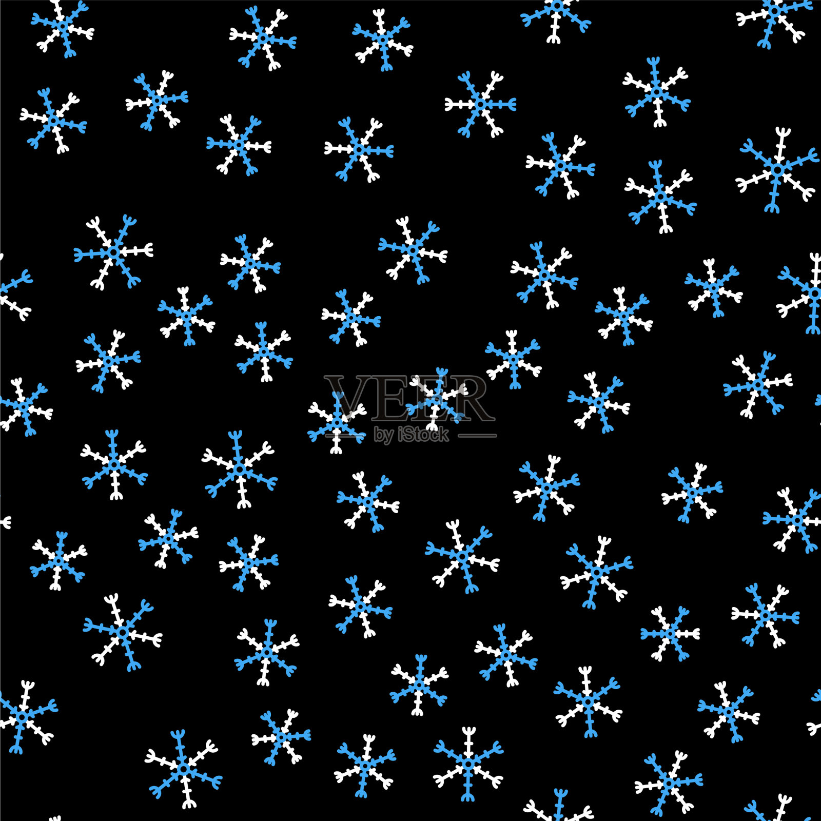 线雪花图标隔离无缝图案上插画图片素材